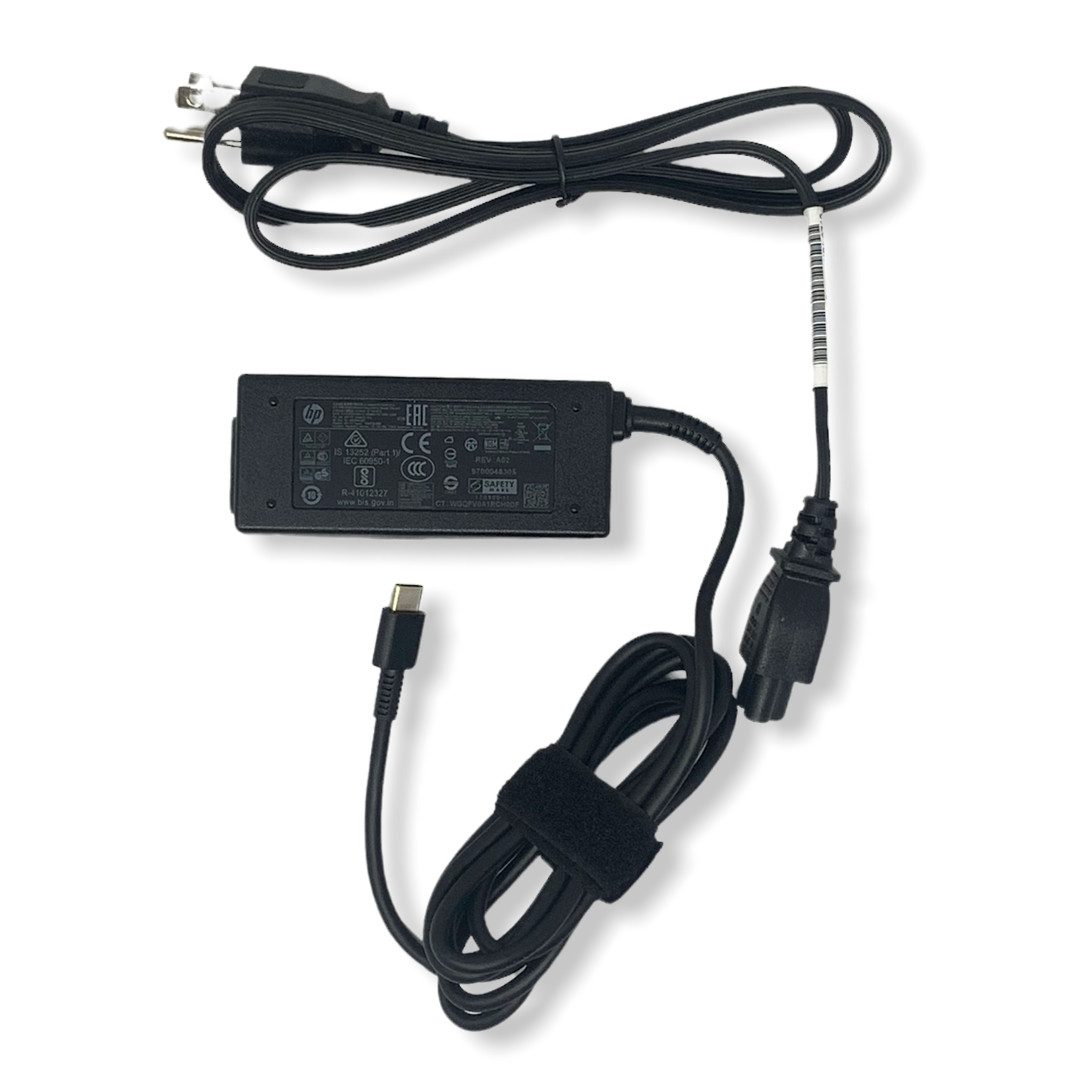 L43407-001 NEW HP 45W AC Adapter with Power Cable HP OEM 45W AC Adapters NEW