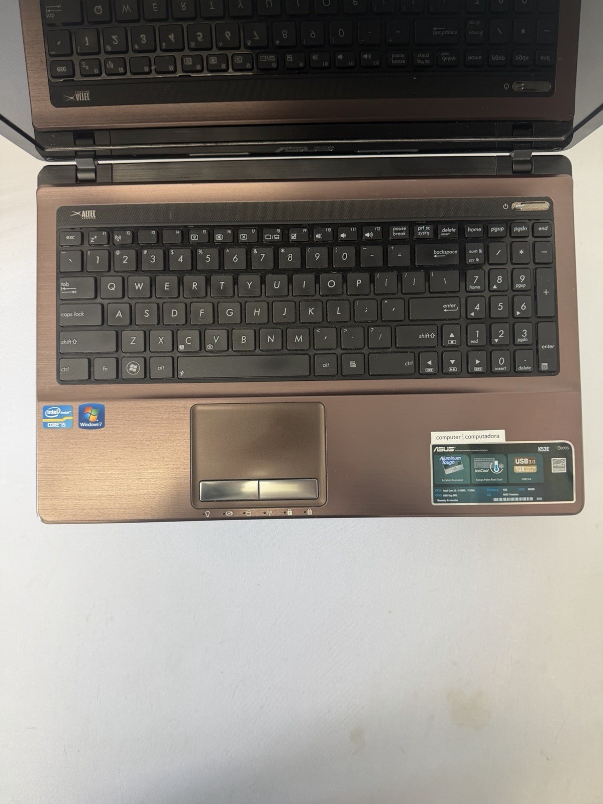 Asus K53E Laptop – Good Screen – Intel i5-2450M – Read Des