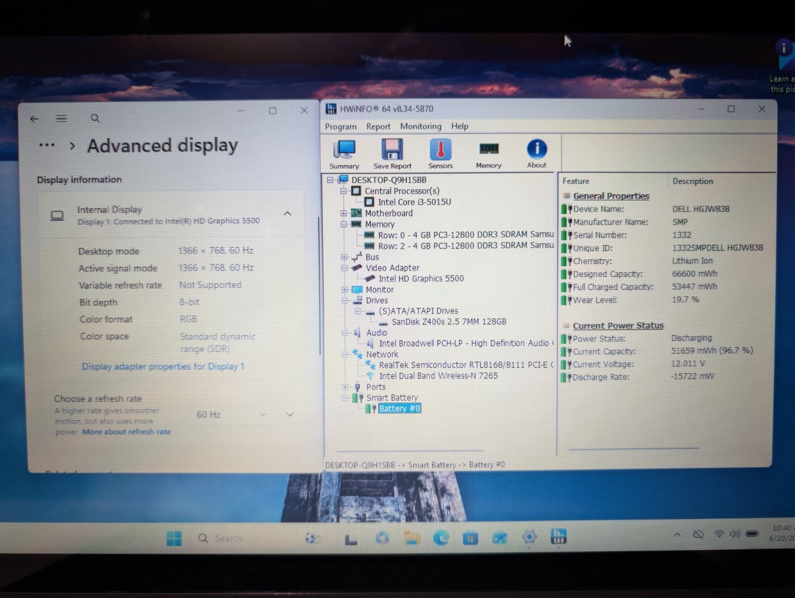 13″ Dell Latitude 3350 TouchScreen | i3 5th 8GB RAM 128GB SSD | Win 11 Pro