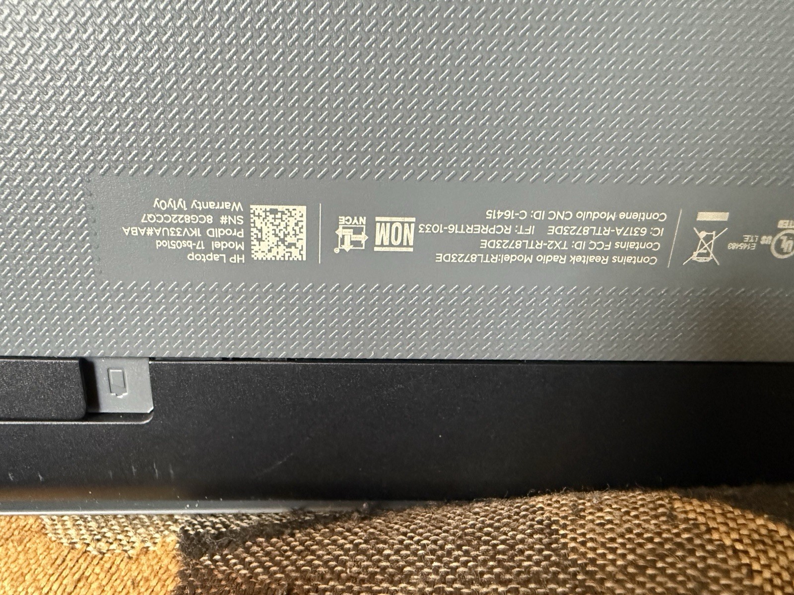 HP 17-BS051OD | INTEL CORE I3-7100U 2.40GHZ | 1tb | 6GB | Win 10