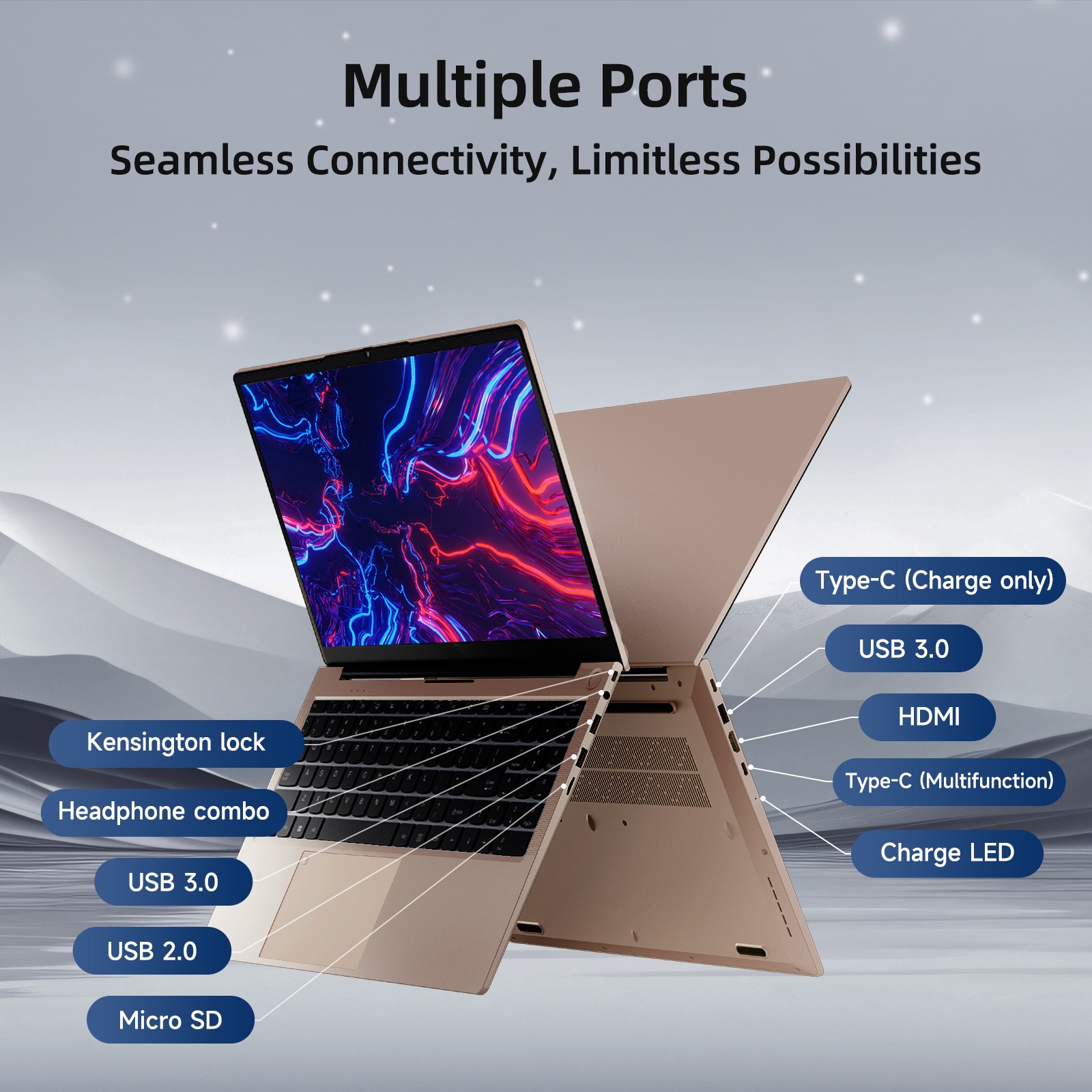 15.6″ IPS FHD Laptop Intel Pentium 12th Gen N100 Backlit Kb 3.4GHz Win11 Wifi6