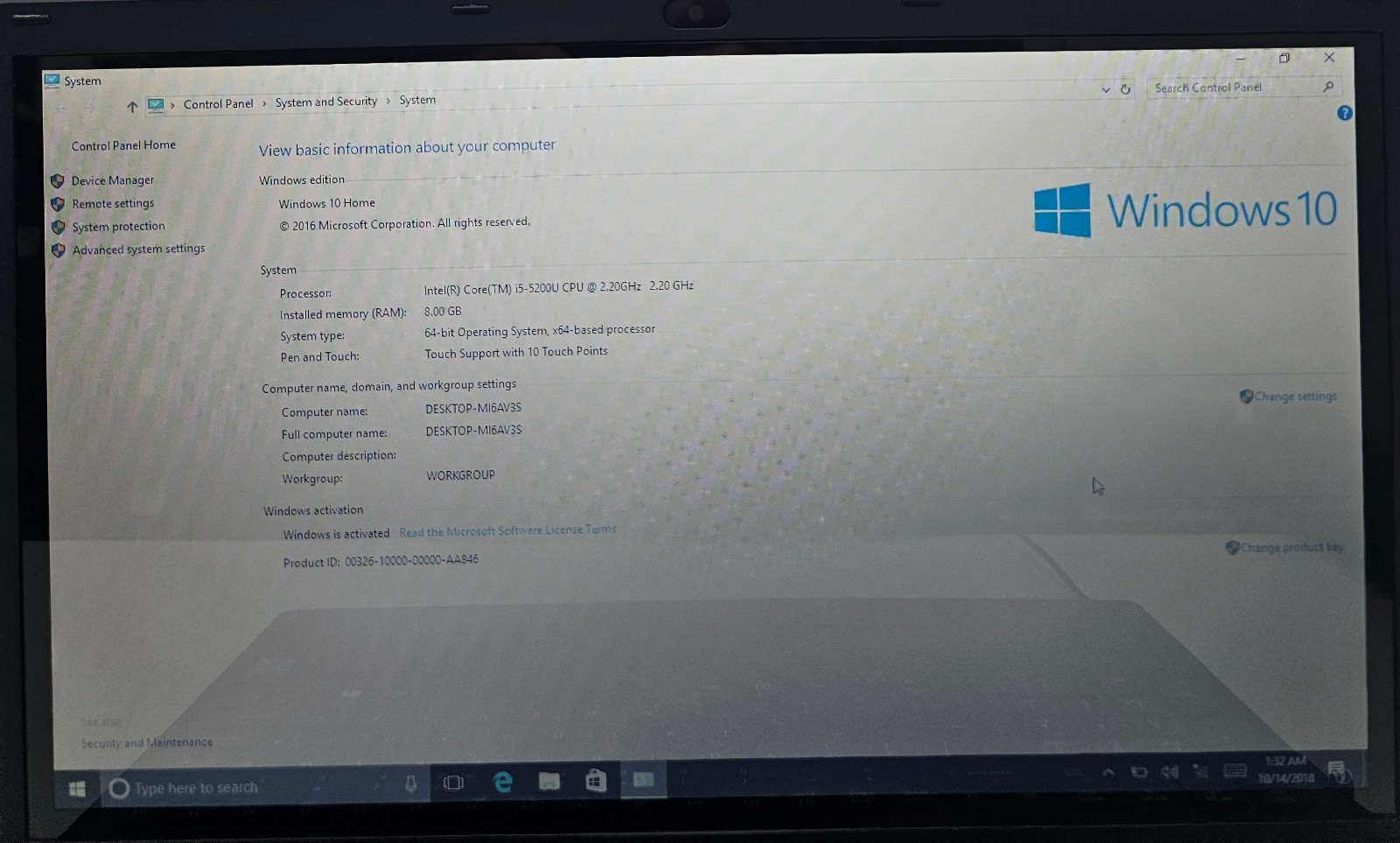 Acer Aspire E15 Touch E5-571P-568M Laptop Intel i5-5200U 8GB Ram 1TB WIN 10 (FL)