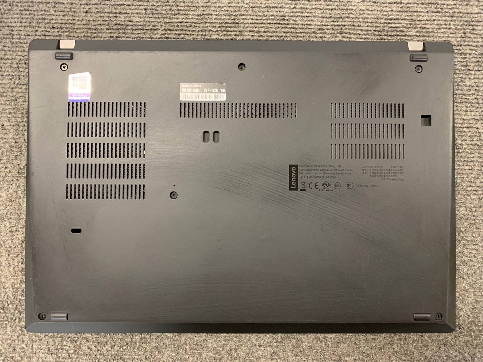 Lenovo ThinkPad P43s 14″ Laptop i7-8565U 8GB RAM 512GB NVMe, As Is