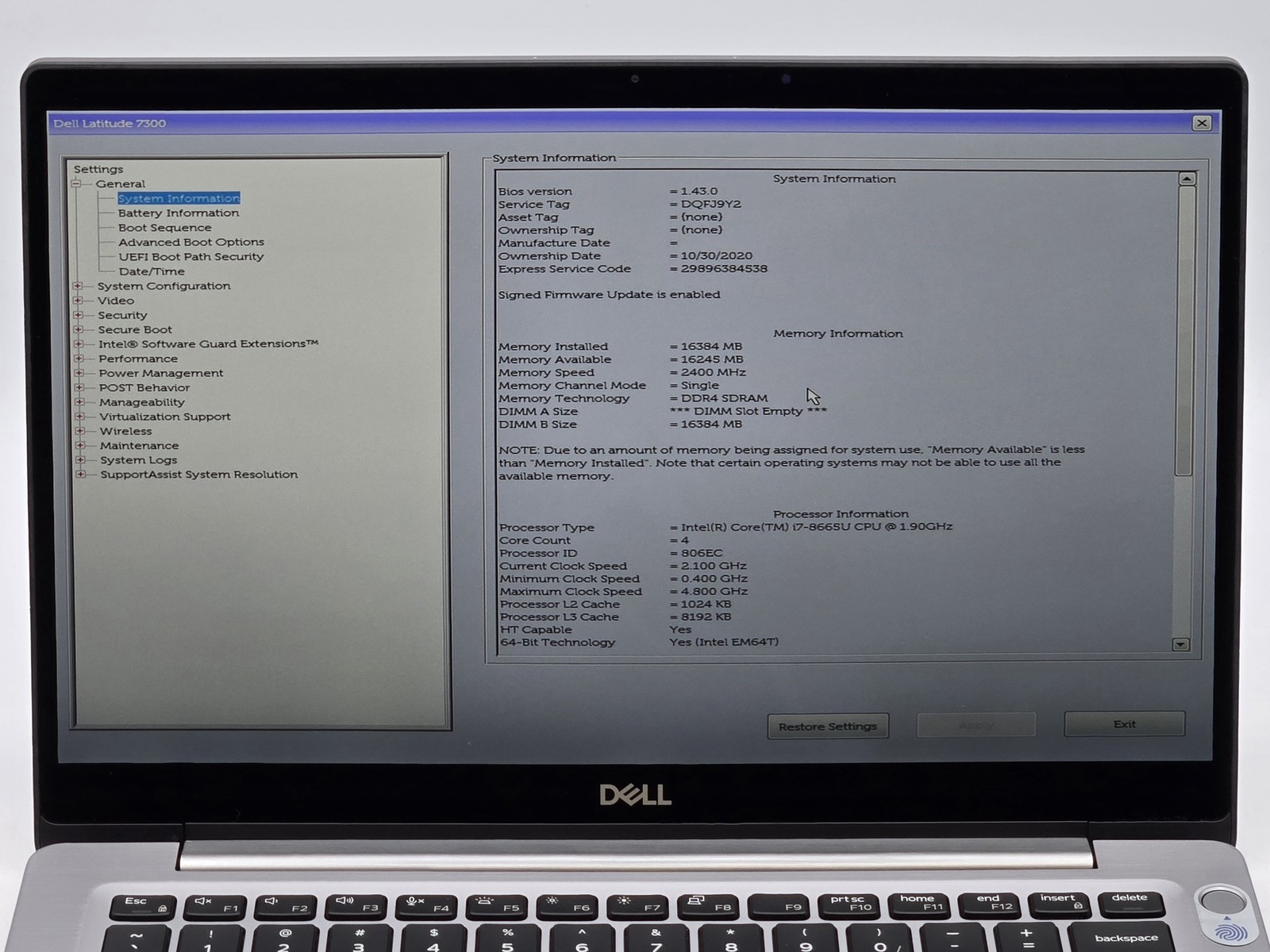 Dell Latitude 7300 13″ FHD Touch I7-8665U 512GB 16GB W11P Backlit FP Reader