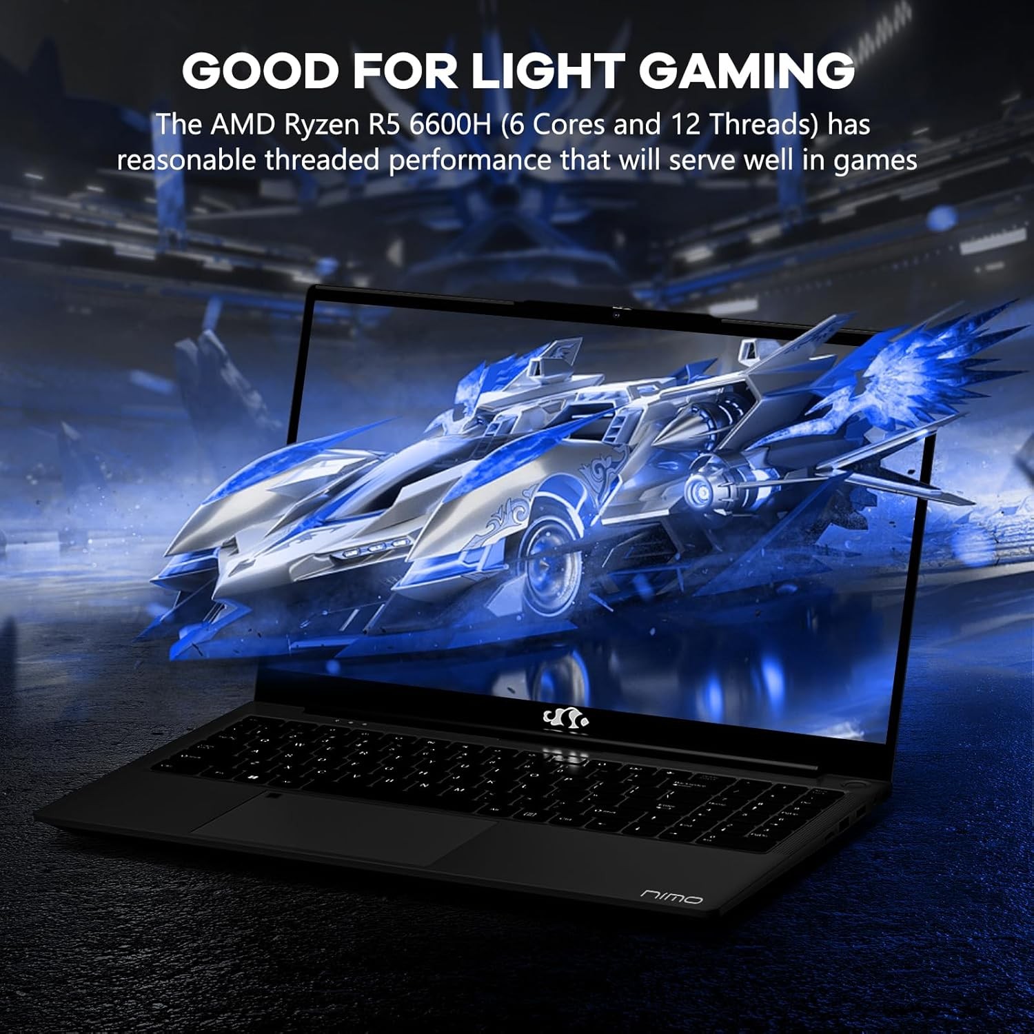 NIMO 15.6″ IPS FHD-Gaming-Laptop AMD Ryzen 5 6600H 6 Cores 32GB DDR5 RAM 1TB SSD