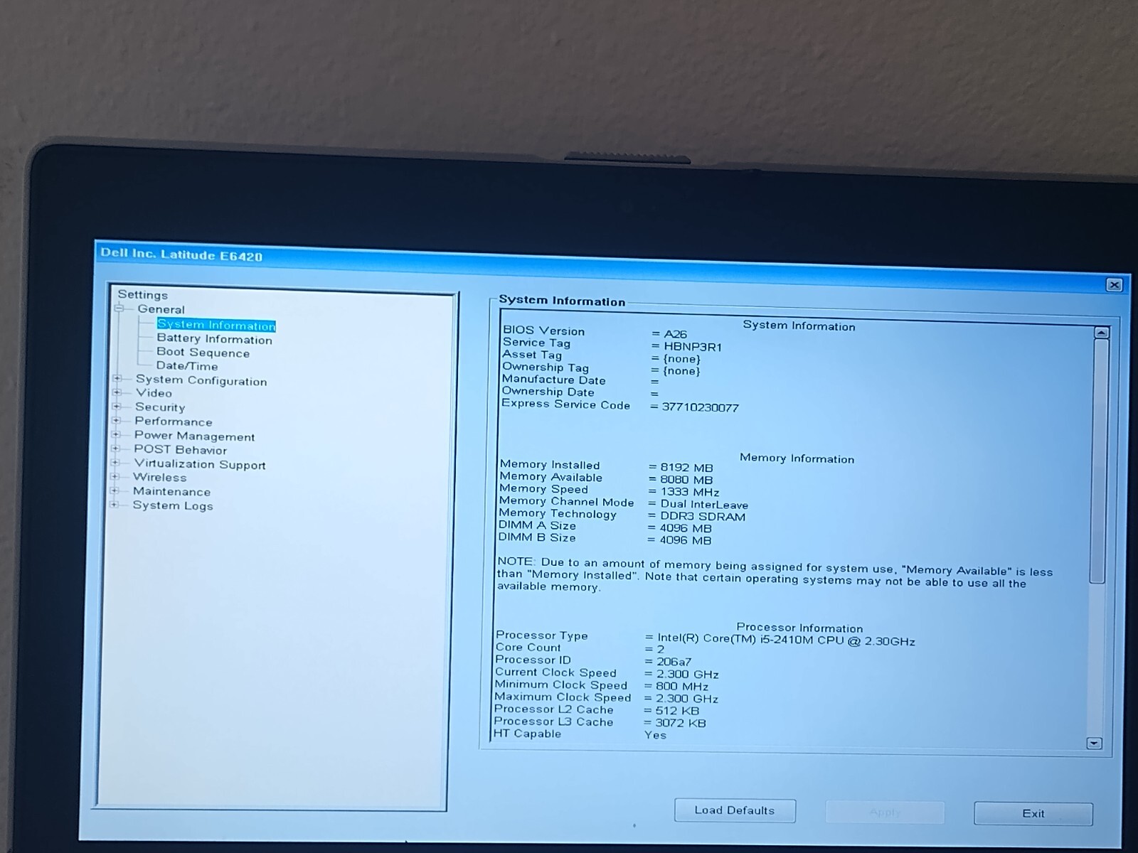 dell latitude e6420 laptop 14″ Intel Core i5-2410M 2.30GHz 8GB 128GB SSD 