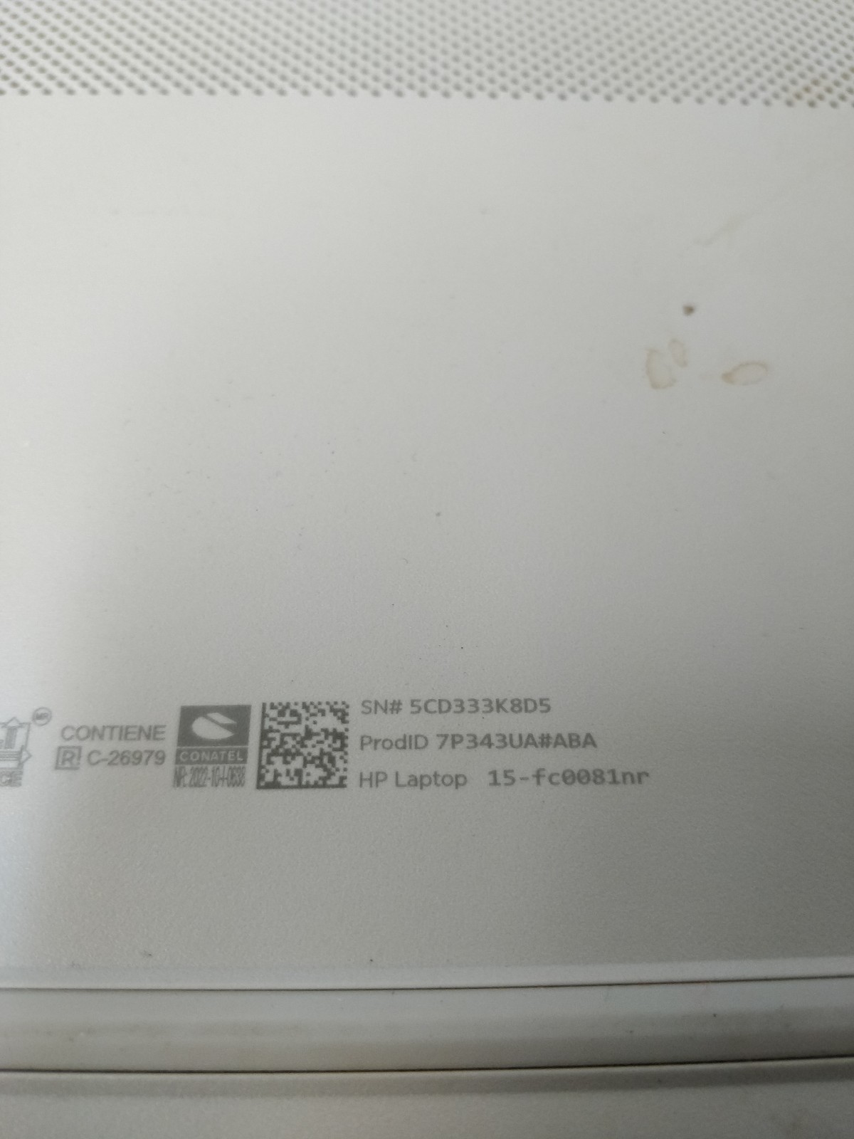 HP 15-FC0081NR AMD RYZEN 3 7320U@2.40GHz 8GB RAM NO DRIVES PARTS 8536
