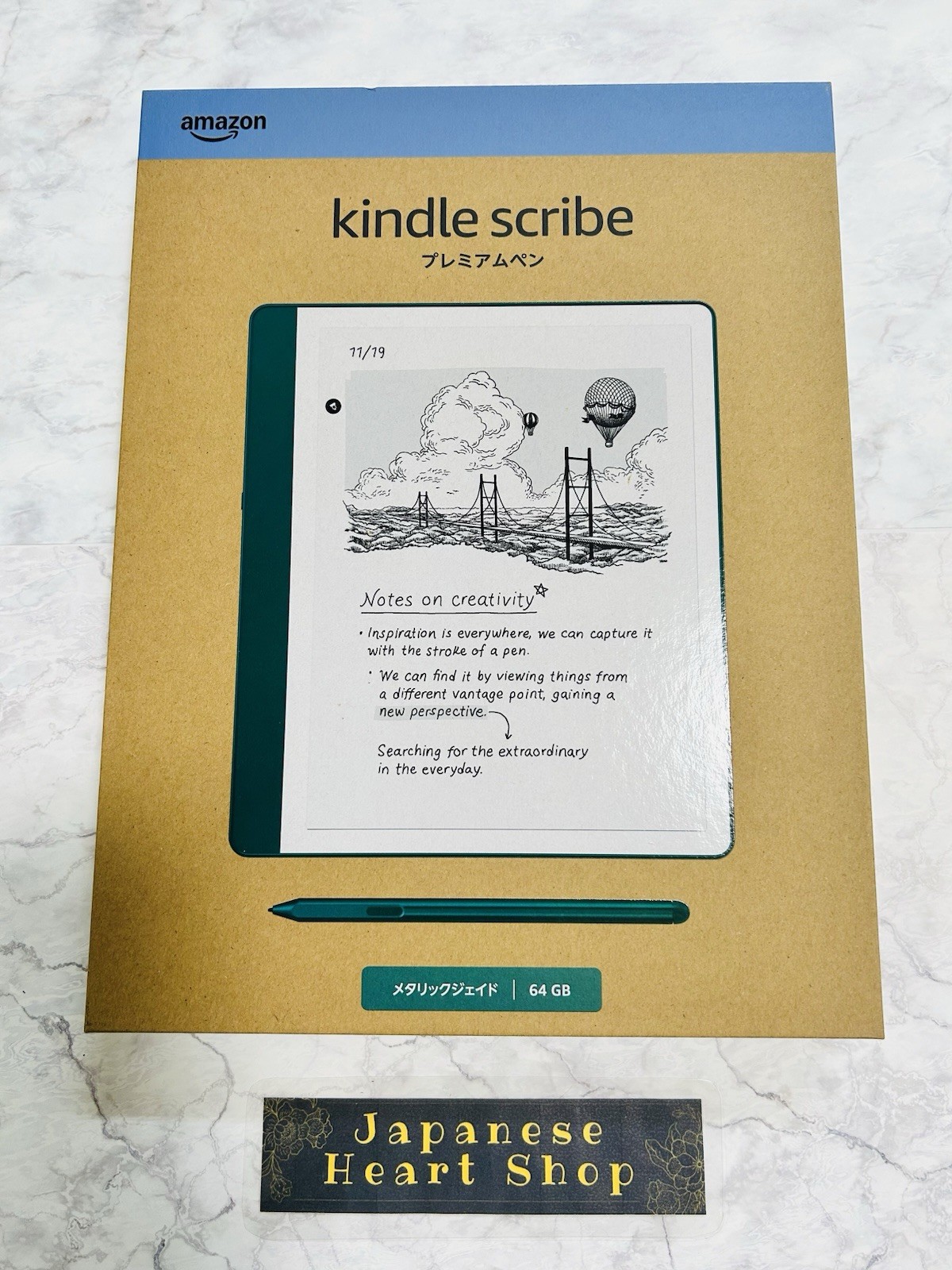 Amazon Kindle Scribe Notebook 10.2 Display 64GB Metallic Jade 2024 w/Premium Pen