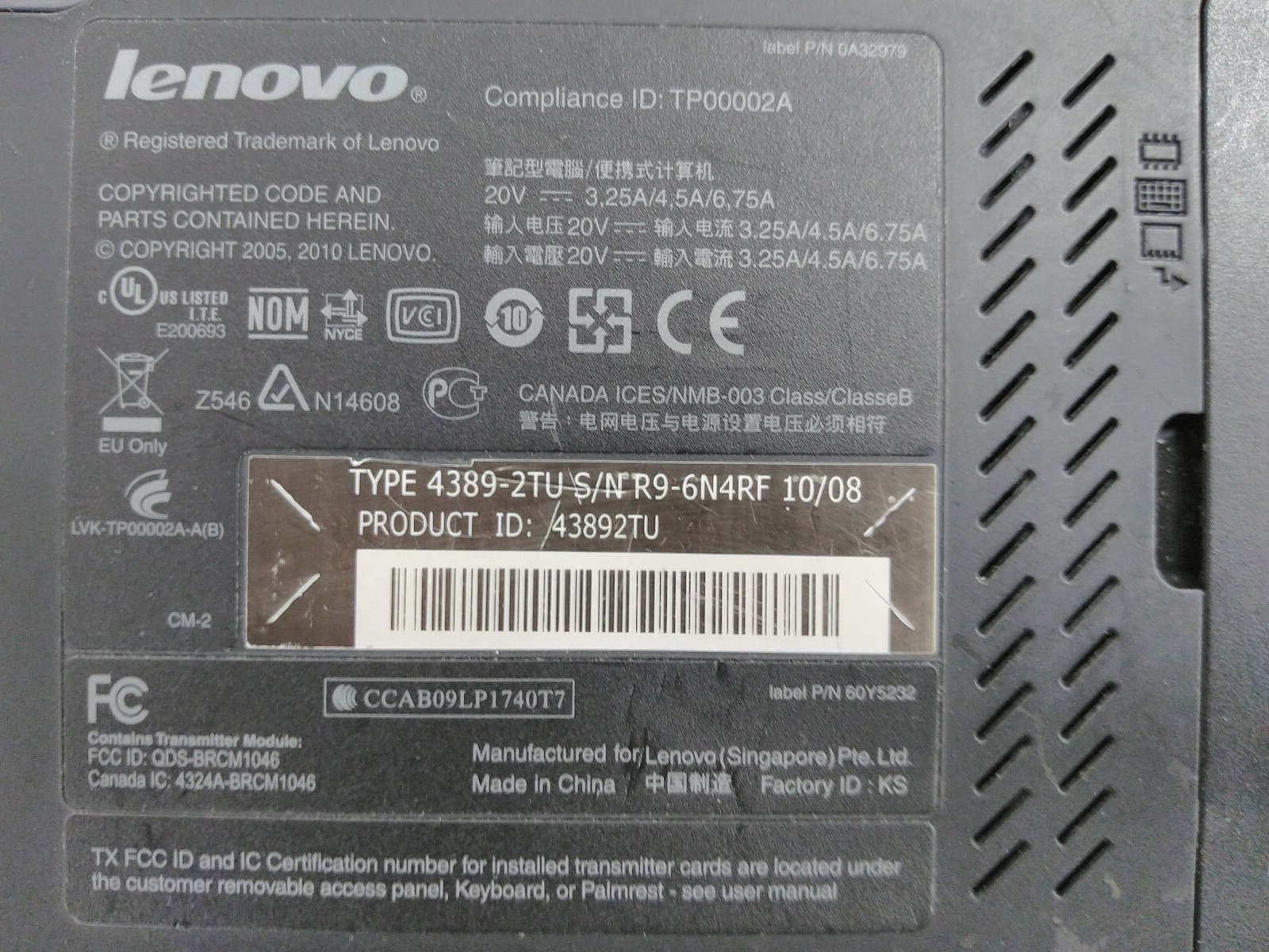 Lenovo ThinkPad W510 pro 15.6″i7-Q720 1.6GH 10GB RAM 256GB SSD W11p*READ R96N4RF