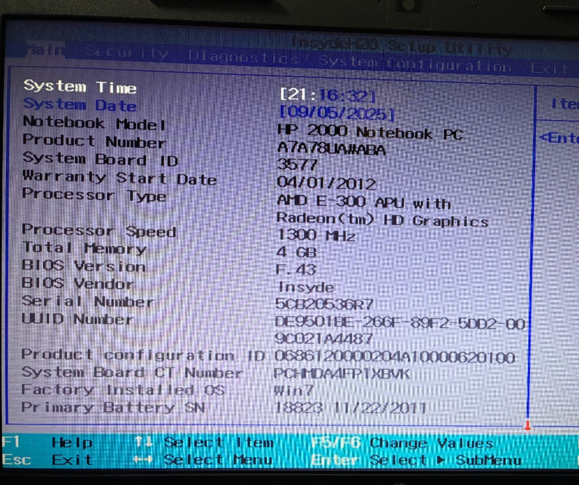 HP 2000 AMD E-300 APU 1.30 GHz 4GB RAM 298GB HDD Win10 for Parts/Repair ~ Read