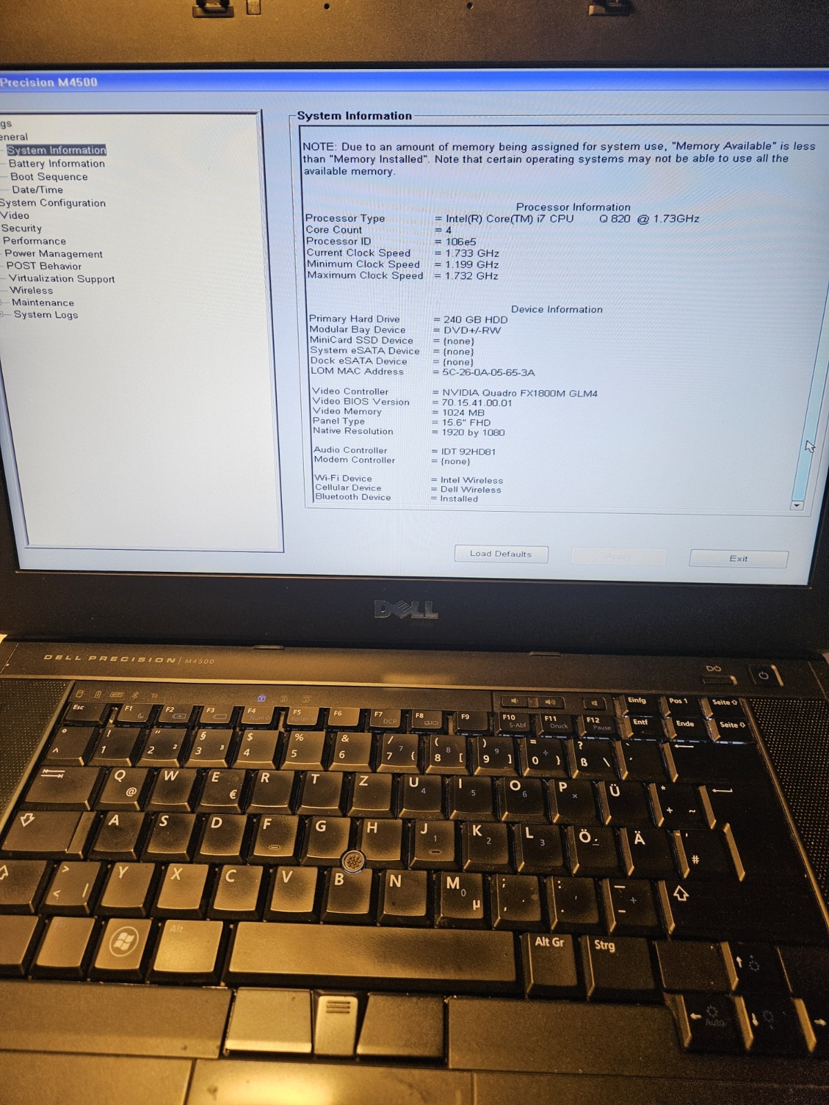 Gaming Dell Precision M4500 i7 Quadro Windows XP + 7 SSD Dual Boot Firewire