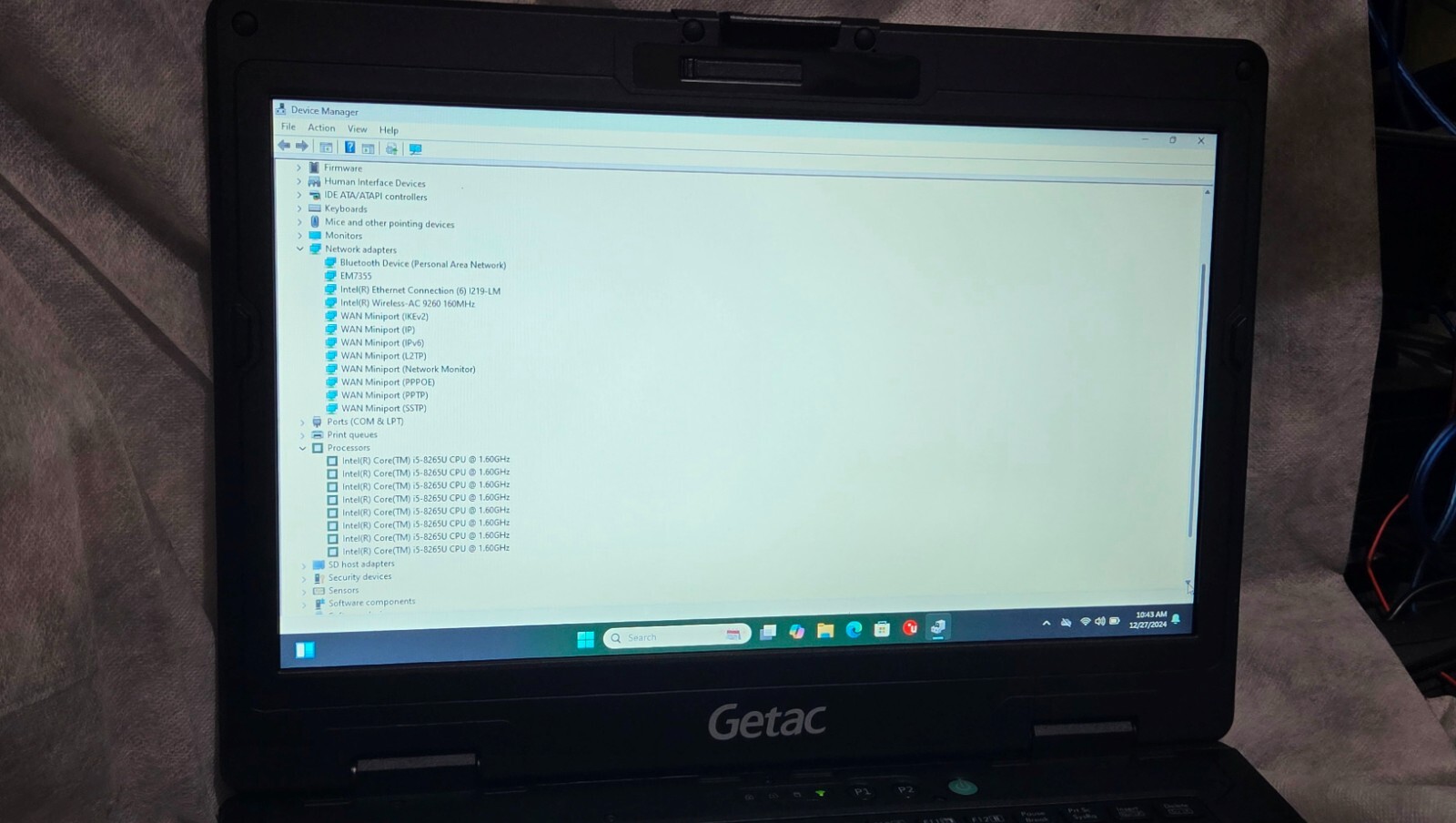 Getac S410-G3 Toughbook, i5-8265U@1.6ghz,500gBSSD,8G R,4G/LTE,locosys MC1010 GPS
