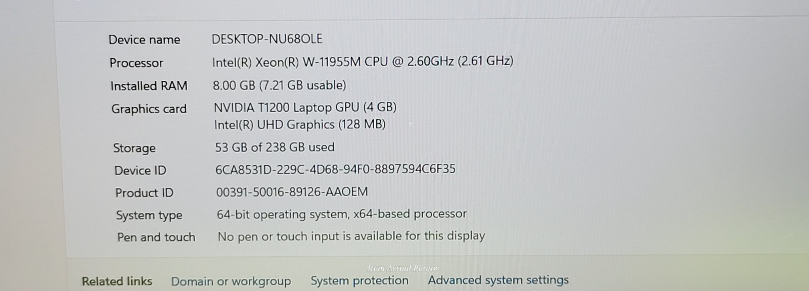 Dell Precision 7560 Xeon W-11955m 2.6ghz 8GB 256Gb – Nvidia T1200