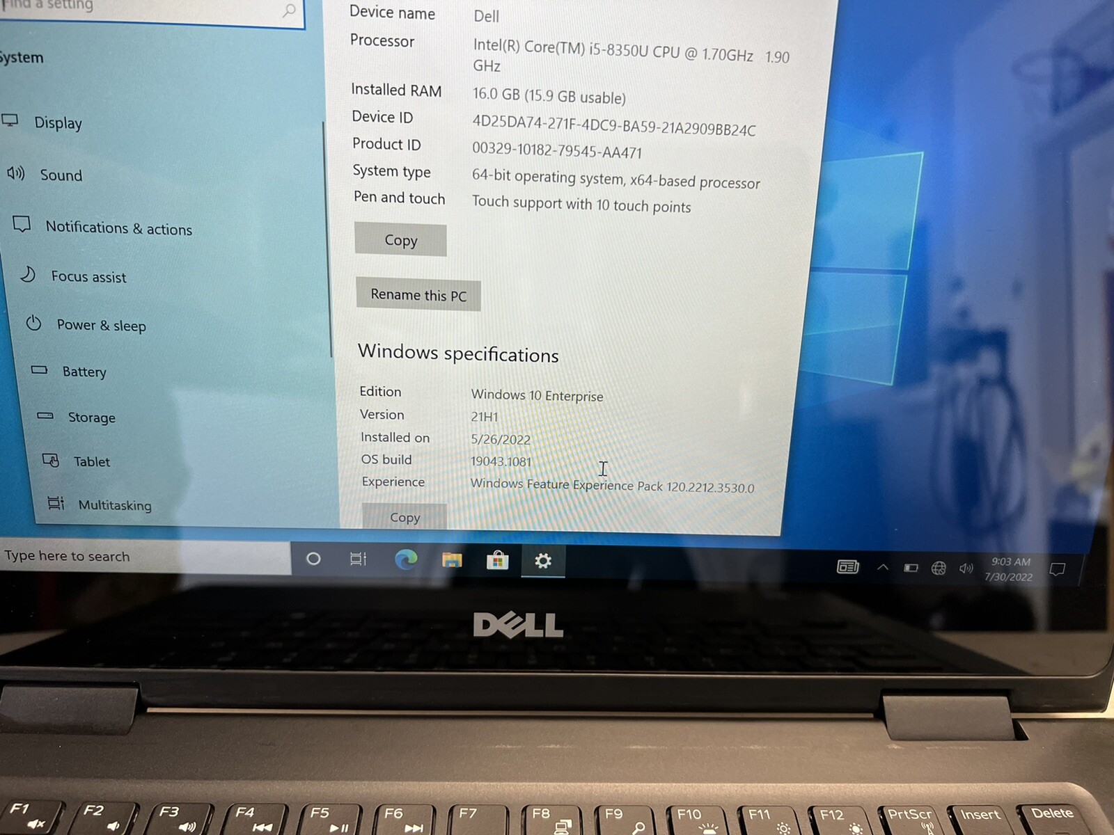 Dell Latitude 3390 2-in-1, i5-8350U, 1.70GHz, 16gb RAM, 256GB M.2, W/ Win OS
