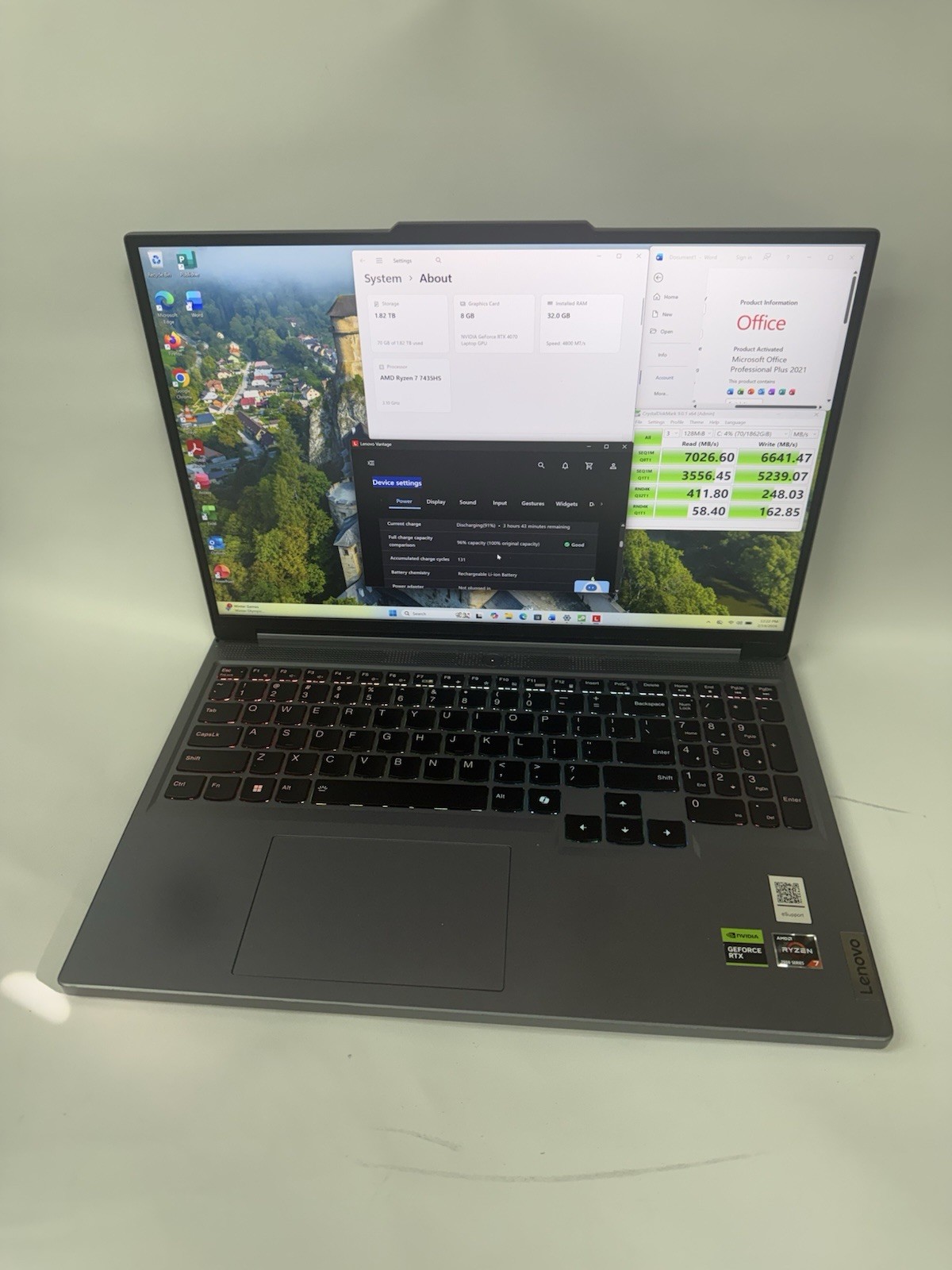 Lenovo Legion Slim 5 16ARP9 R7 7435HS RTX 4070 32GB DDR5 2TB SSD W/Office 2021