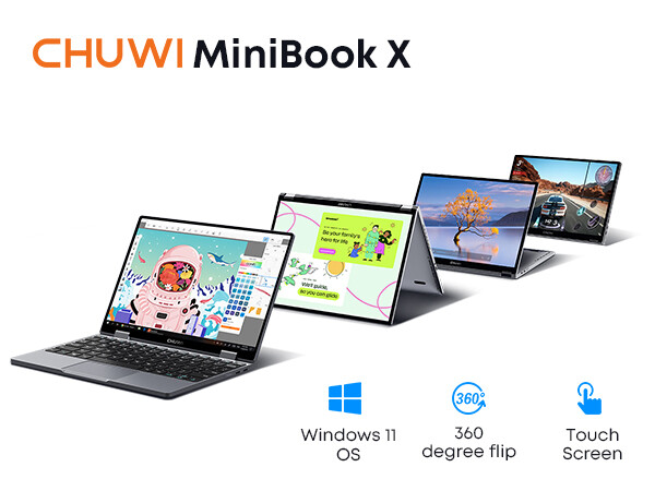 CHUWI MiniBook X 10.51inch Windwos 11 Laptop Intel N100 12GB LPDDR5 512GSSD