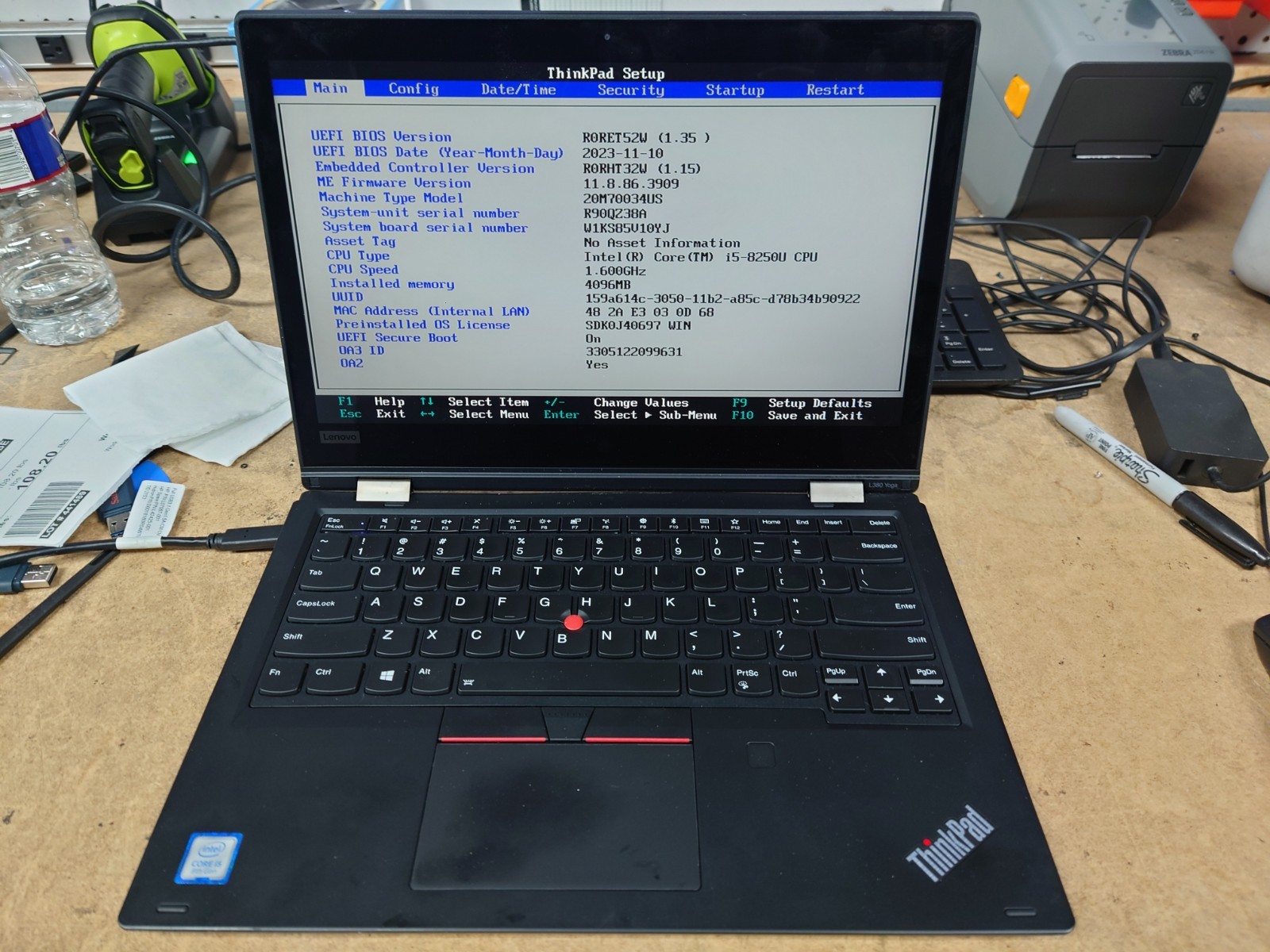 Lenovo ThinkPad L380 Yoga 13.3″ FHD I5-8250U 4GB RAM No OS/SSD