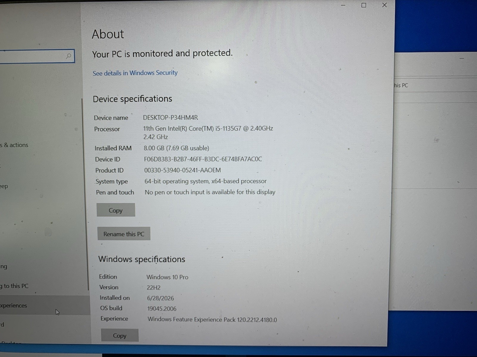 HP Probook 450 G8 i5-1135G7 @2.40GHz 8GB RAM 256GB SSD (No Adapter) #8