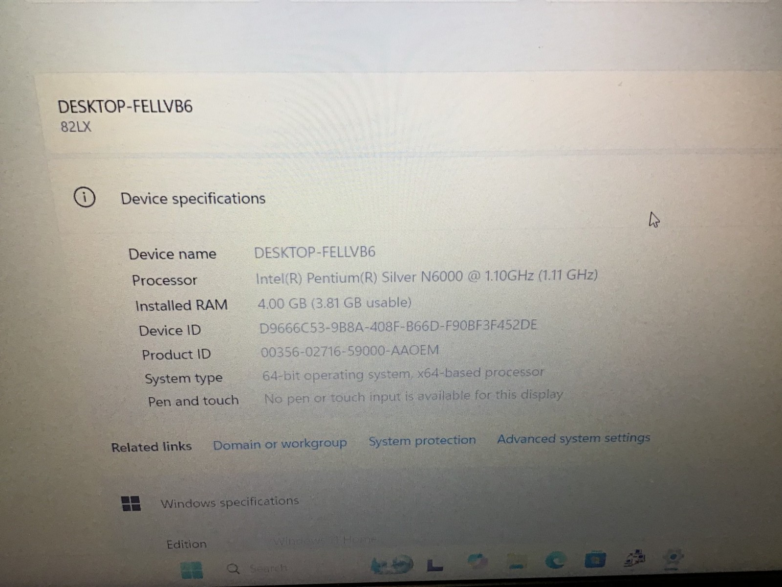 Lenovo IdeaPad 1 15IJL7 15″ Intel Pentium 4GB RAM 128GB Windows 11