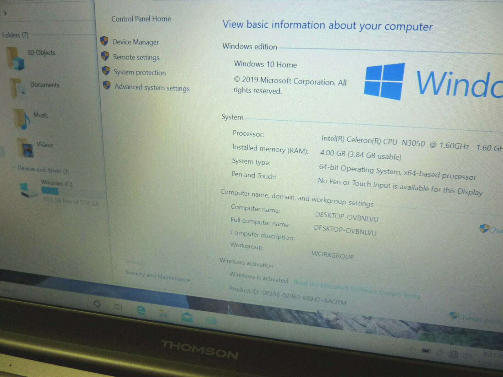 Thomson Neo X 14.1″ Windows 10 laptop Tungstene WWX14C4T64 64GB N3050 Very Nice