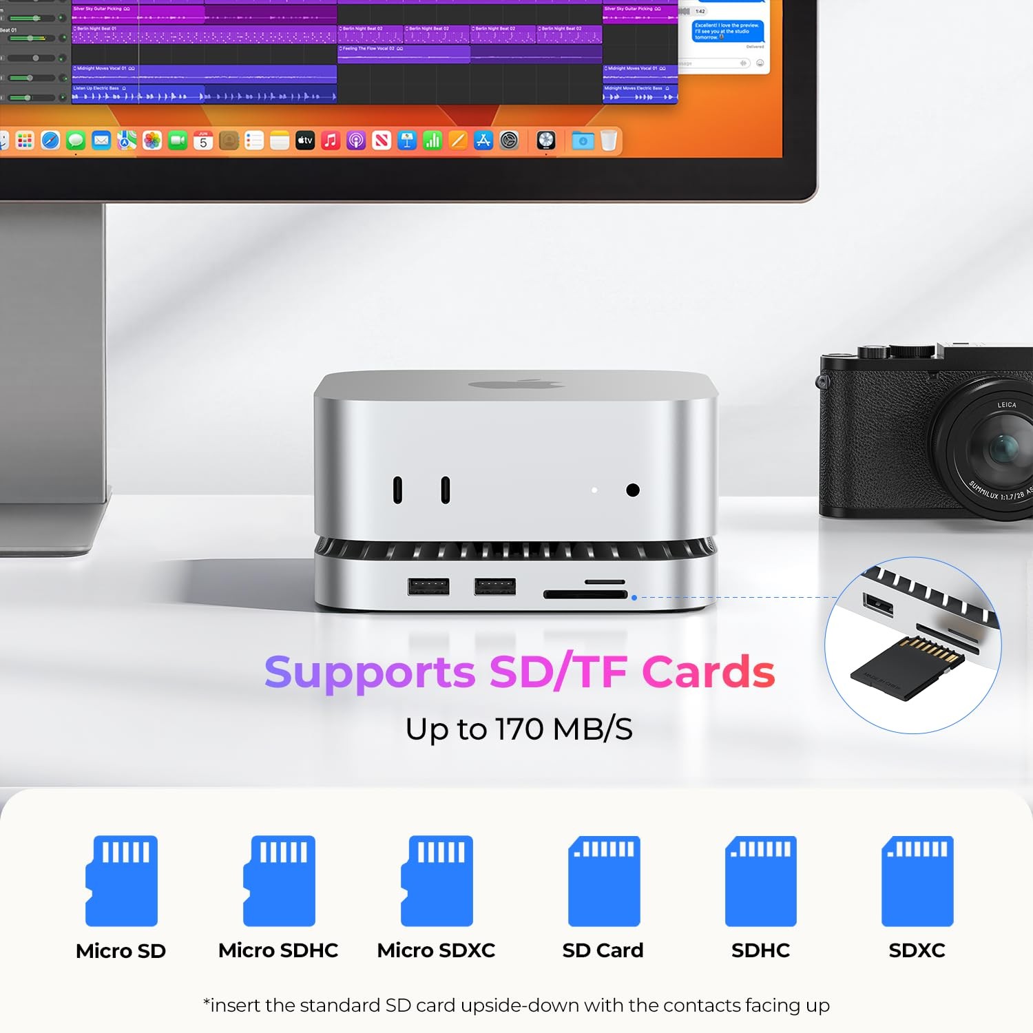Raycue Mac mini M4 Dock Stand 8TB NVMe SSD Enclosure Dual 10Gbps USB-A 10G USB-C