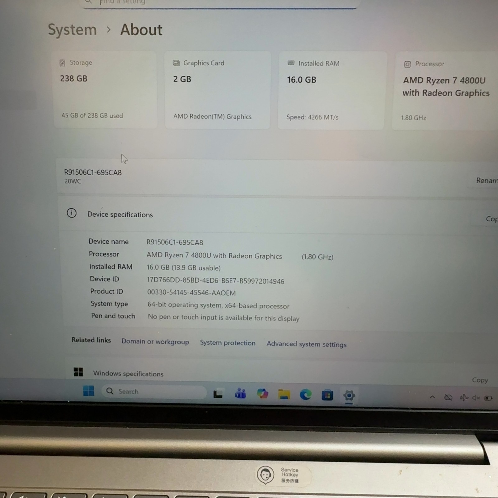 Lenovo ThinkBook 14 G2 ARE 14″ AMD Ryzen 7 4800U 16GB RAM 256GB SSD Win 11 Pro