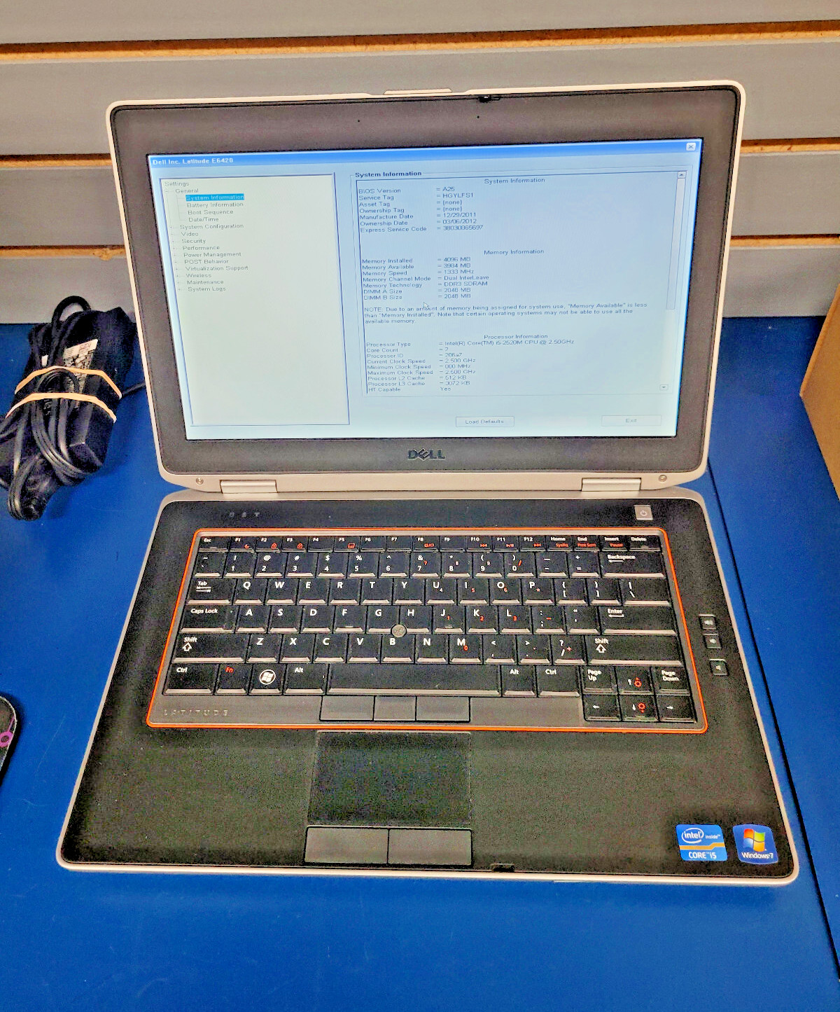 Dell Latitude E6420, Intel Core i5-2520m 2.50GHz 4 GB RAM NO HDD
