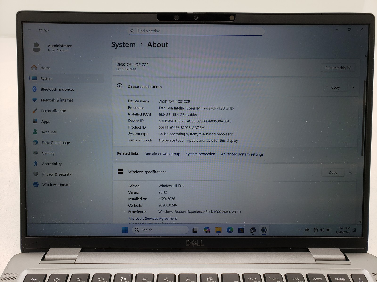 Dell Latitude 7440 i7-13th Laptop PC 16GB 256GB SSD Backlit KB Win 11 Pro Tested