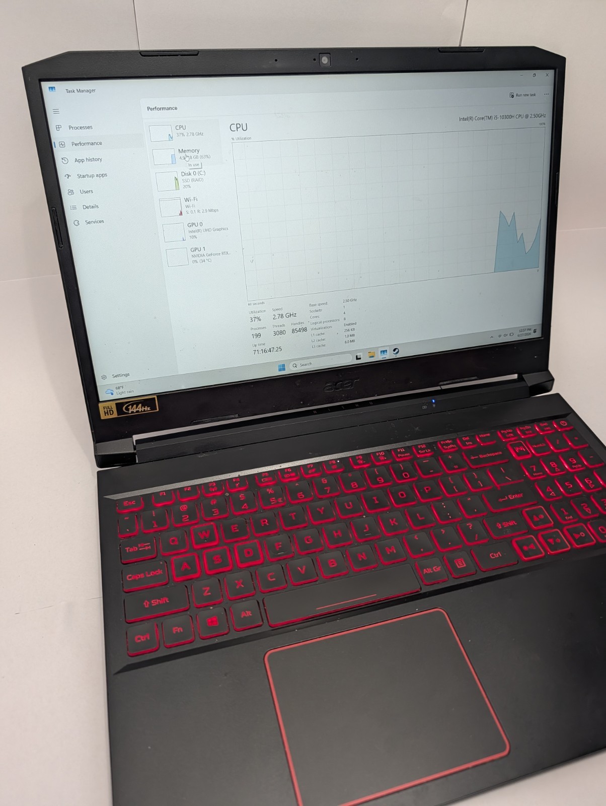 Acer Nitro 5 | Intel i5-10300H, RTX 3050, 256GB SSD, 8GB RAM | Good Condition