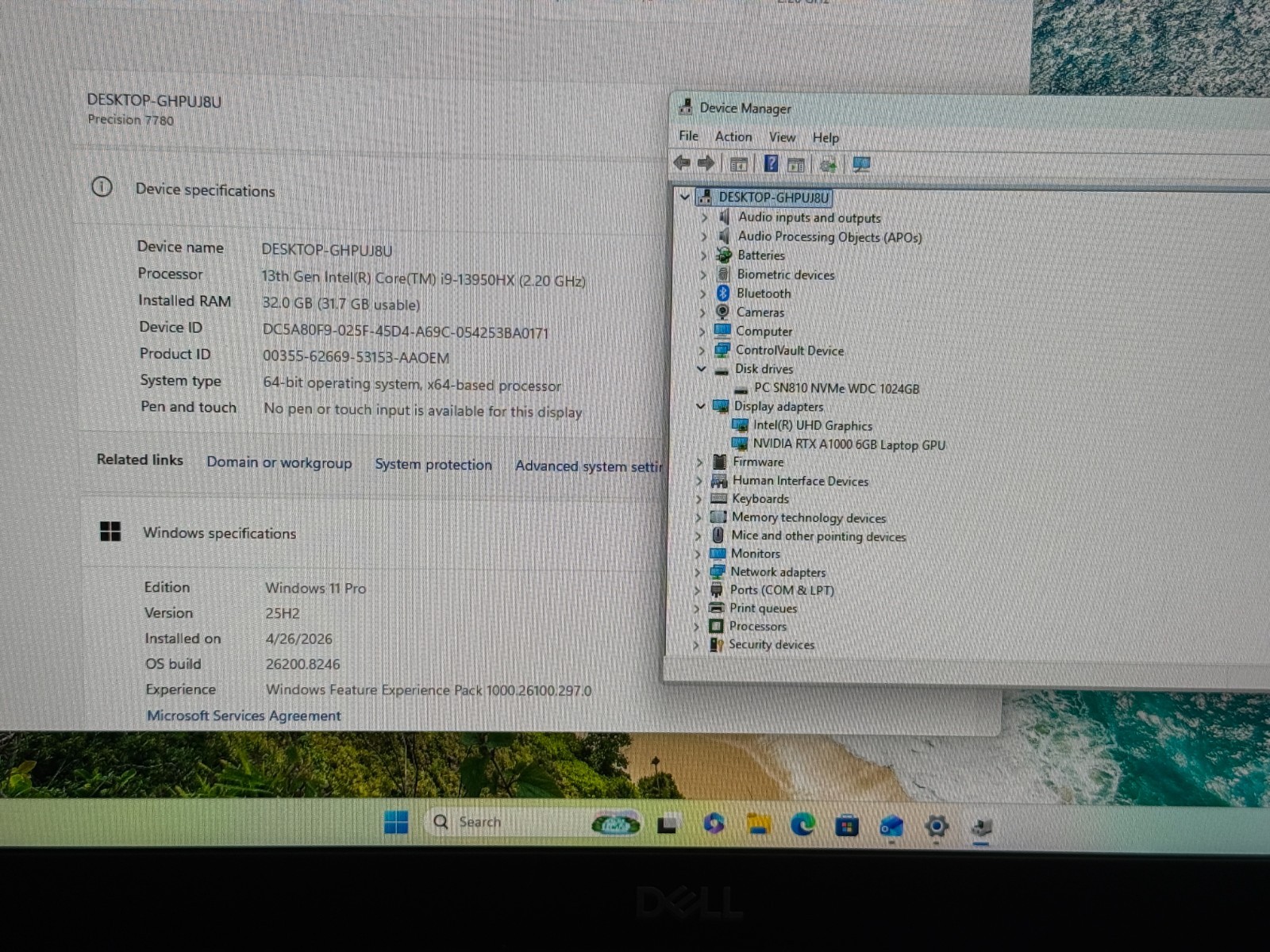 Dell Precision 7780 17.3” FHD i9-13950HX RTX A1000 32GB RAM 1TB SSD Win 11 Pro