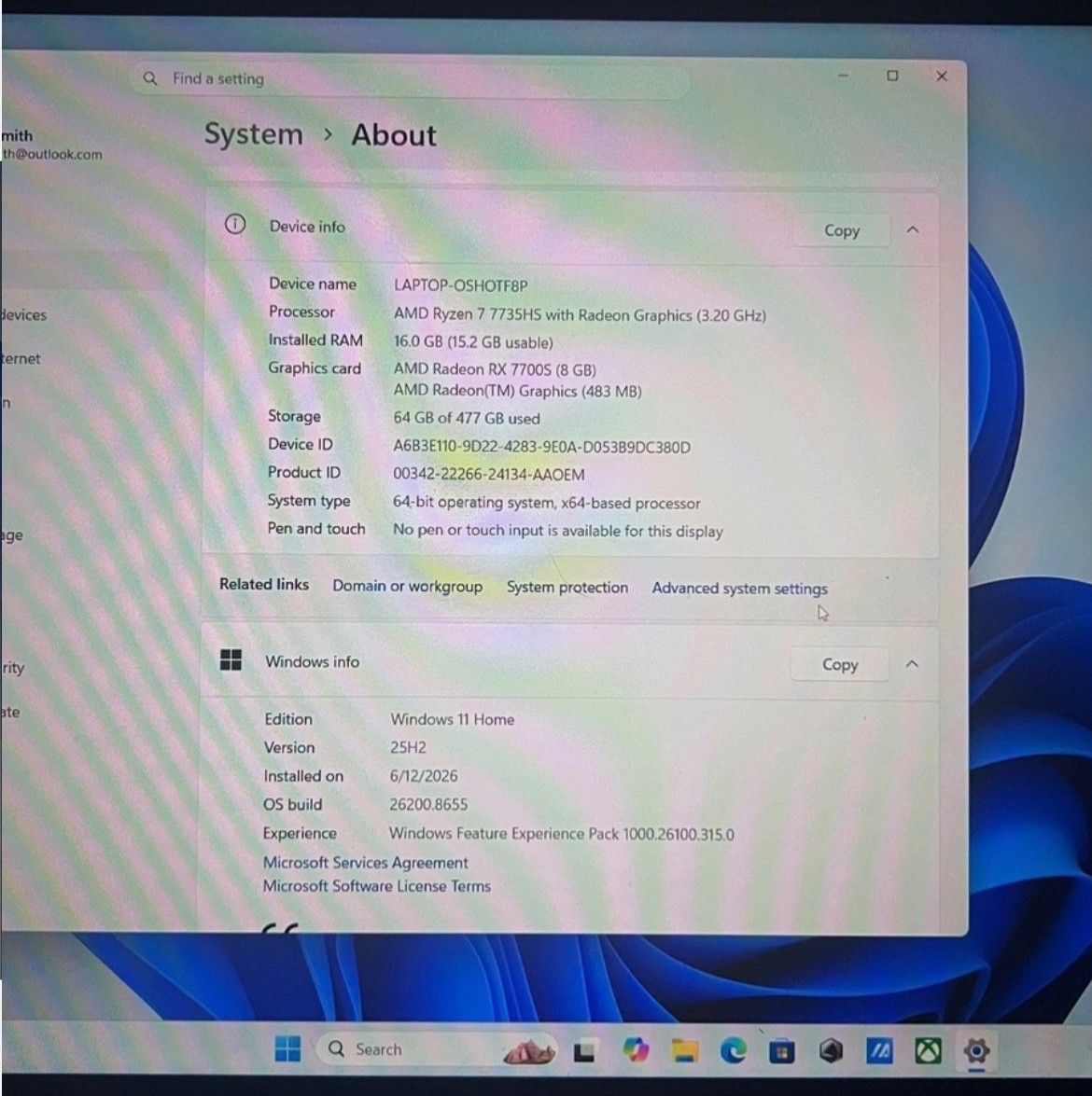 ASUS TUF Gaming A16 16 in Laptop FA617NT (16gb RAM, 500gb SSD, AMD Ryzen 7 7735)