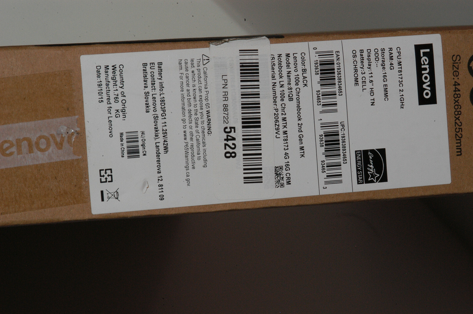 Lenovo 100e 11.6″ HD 4GB RAM 16GB SSD Chromebook – Black