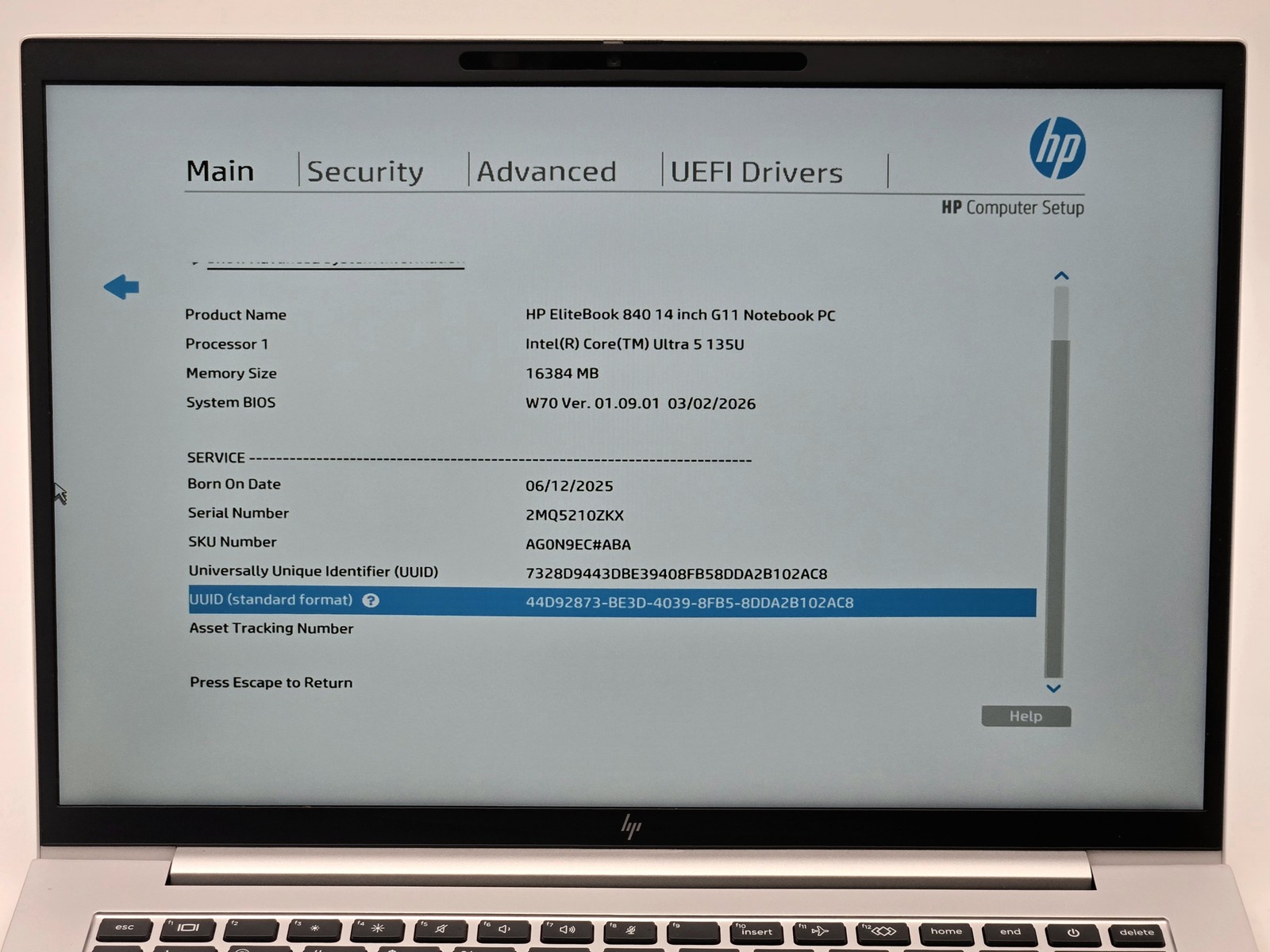 HP EliteBook 840 G11 14″ FHD+ ULTRA 5 135U 256GB SSD 16GB W11P Webcam Warranty