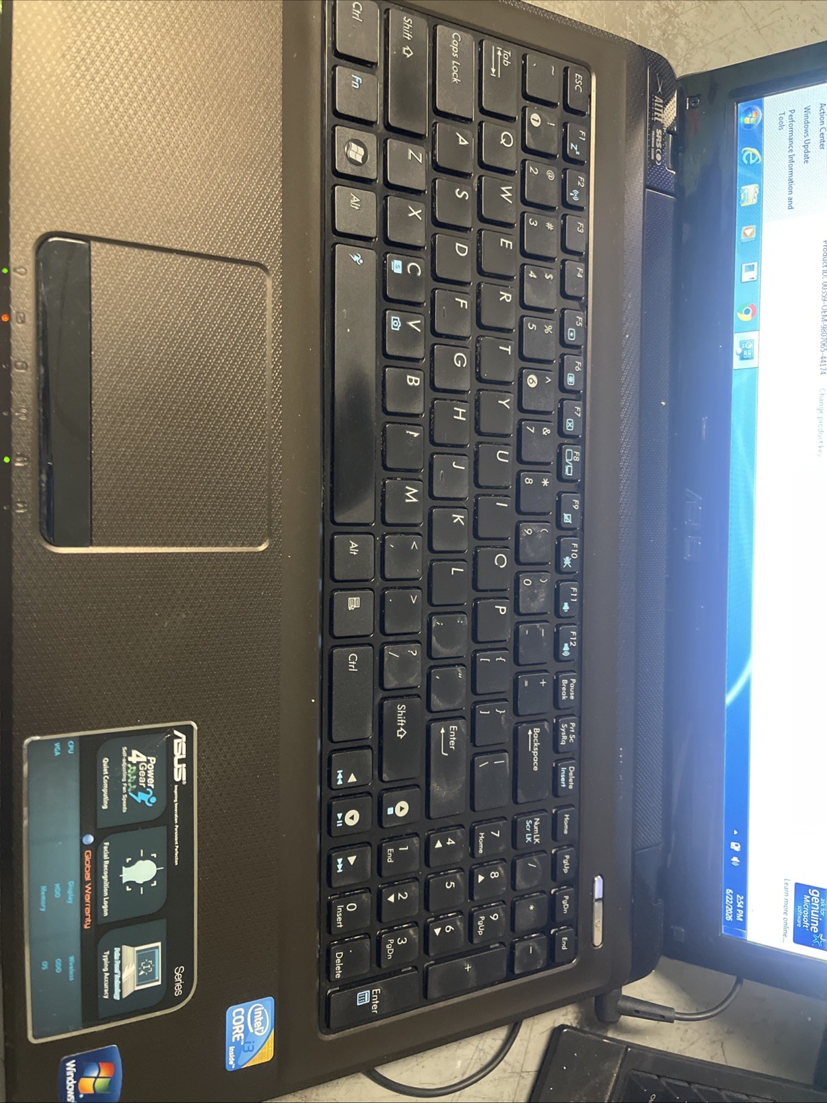 ASUS K52F 15.6″ Intel Core i3 M370 2.40ghz 4GB Working HDD – No adapter