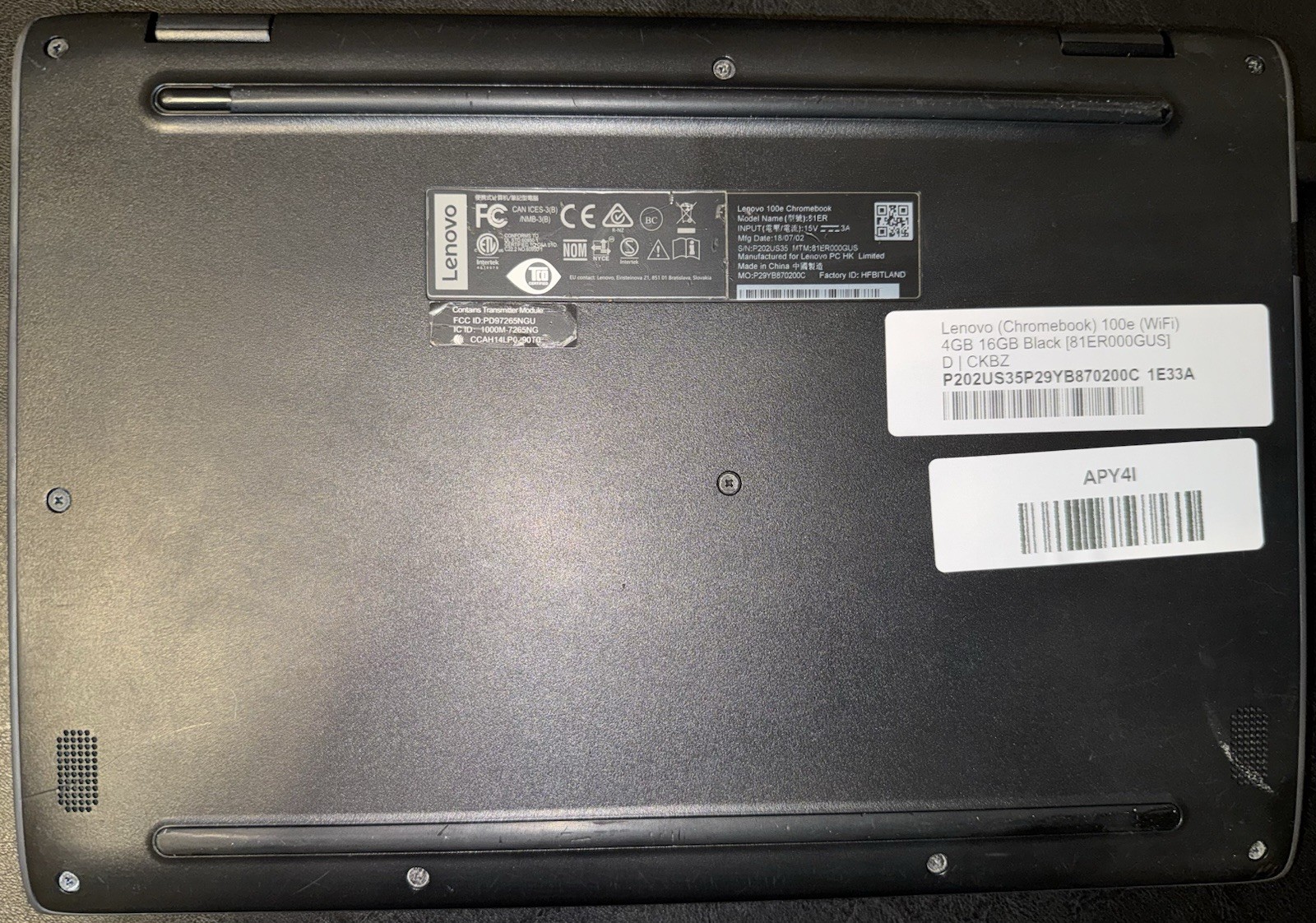 Lenovo 100e 2018 Chromebook 11.6” 4GB 16GB | Fully Working | NEW Charger