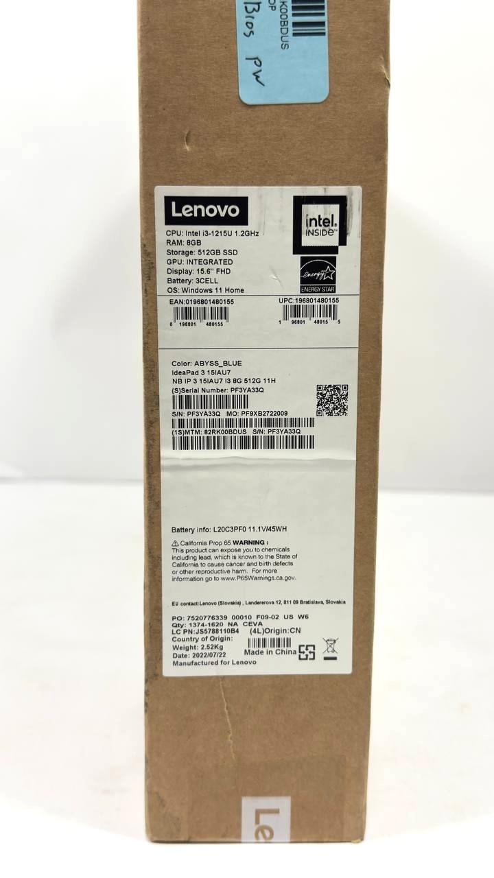 Lenovo IdeaPad 1i 15.6″ Touch i3-1215U 8GB 256GB SSD Blue (AS-IS)