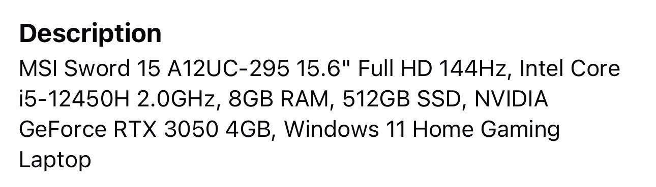 MSI Sword 15 With Charger And Cooler Included , Details In The Last Photo