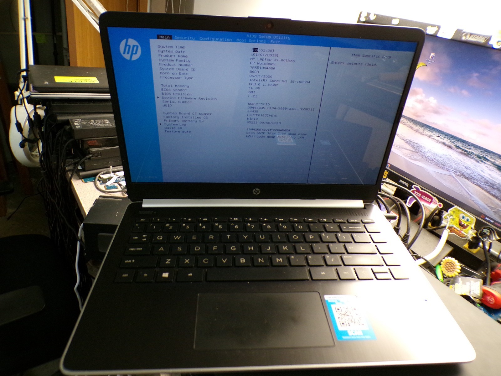 HP 14-dQ1037wm 14″ HD i5-1035G4 Intel Iris Xe Graphics 8GB RAM Laptop #3809