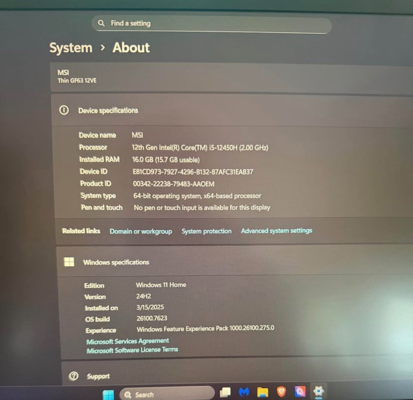 Msi gf63 thin gaming laptop
