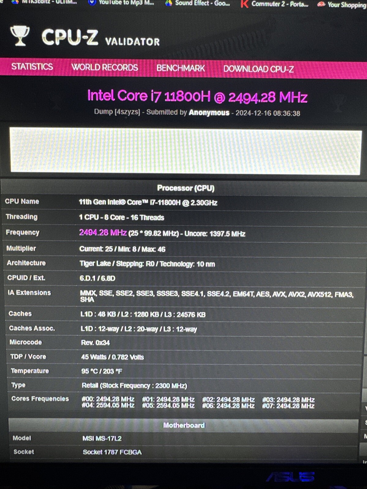 MSI Katana GF76 11UD-001 17.3″ (512GB SSD, Intel Core i7 11th Gen., 4.60 GHz,…