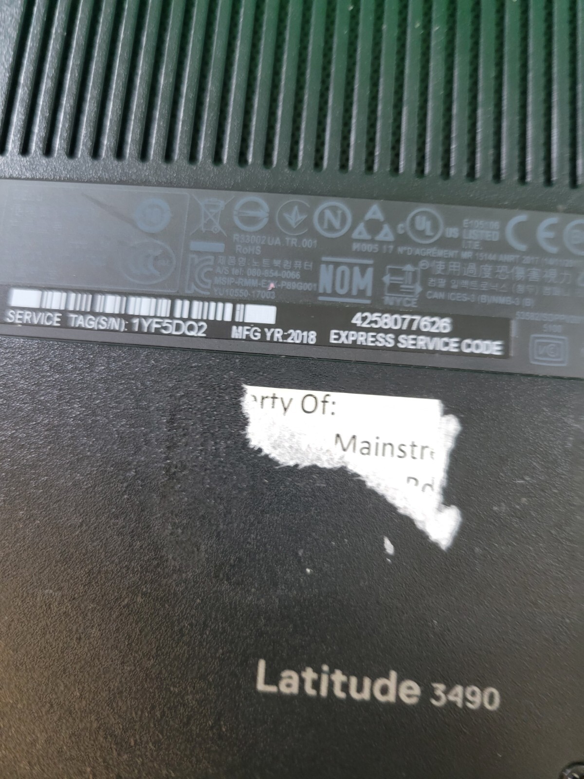 DELL LATITUDE 3490 14 in Intel Celuron – 8250U 1.80GHz 4GB RAM 500GB HDD