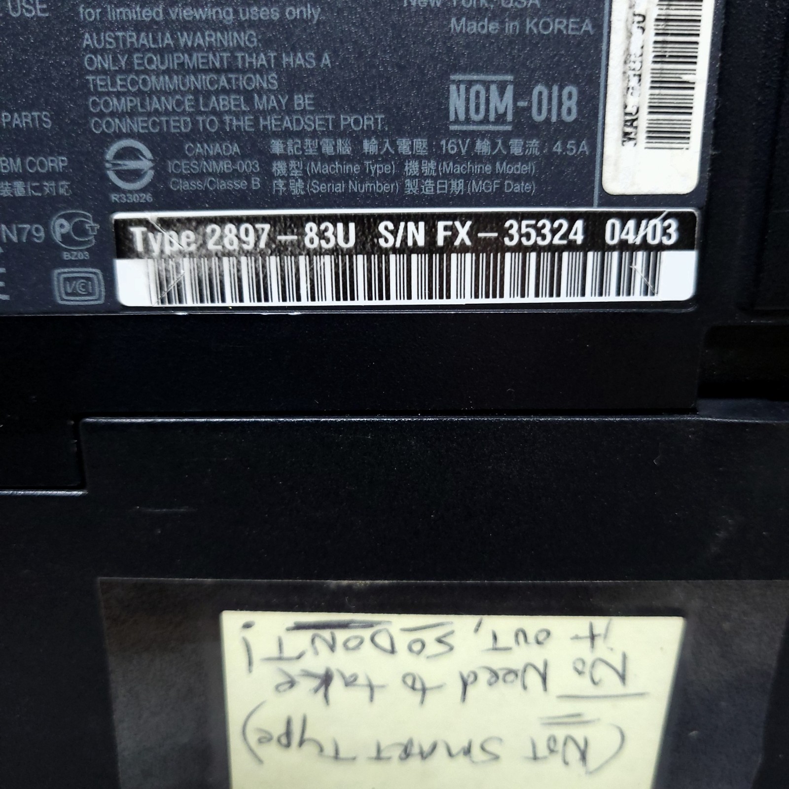 IBM ThinkPad R40 Type 2897 Laptop 512 RAM Pentium M 1.4GHz Win XP Pro Tested