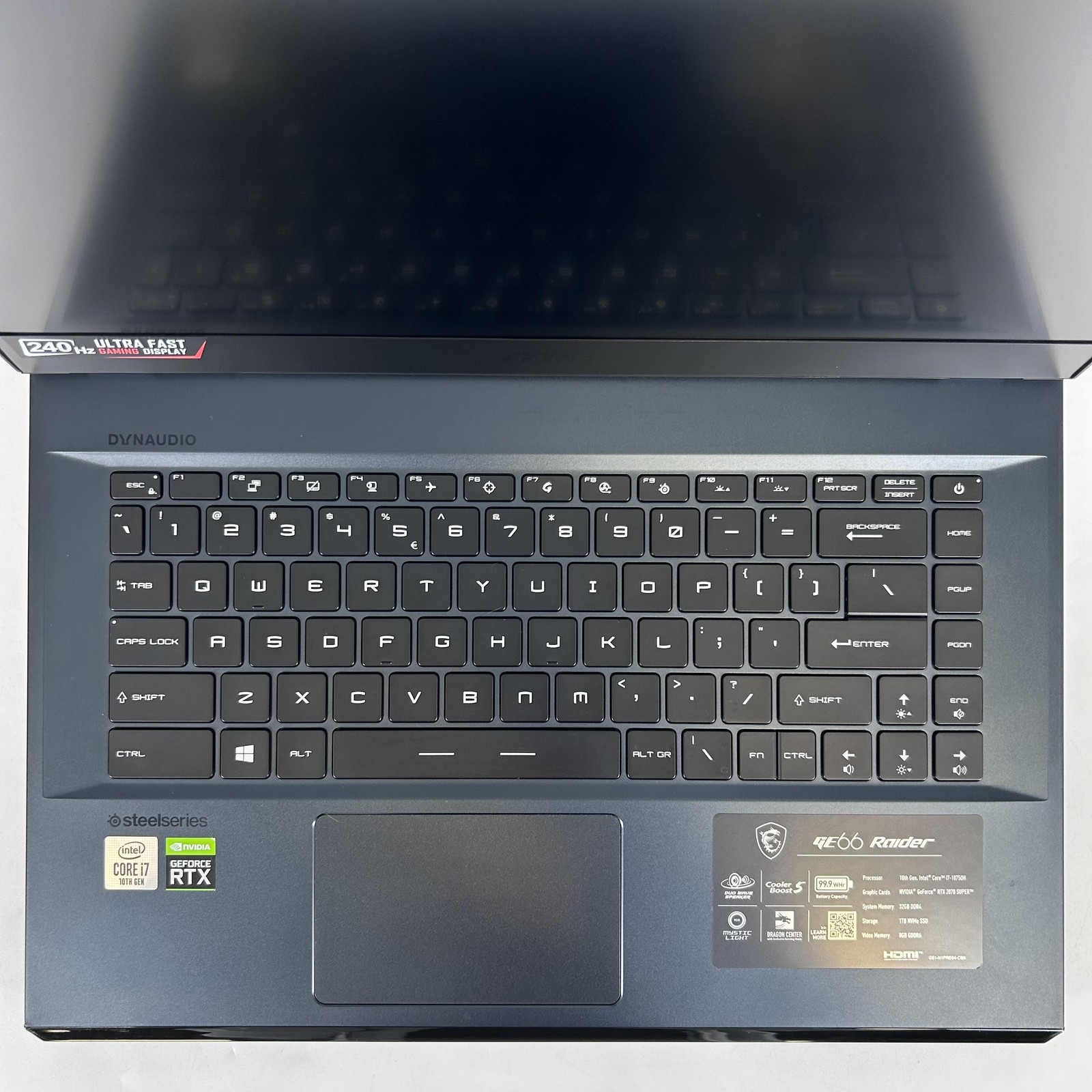 MSI Raider GE66 15.6 240Hz FHD i7-10750H 2.60GHz 32GB 1TB SSD RTX 2070 Super