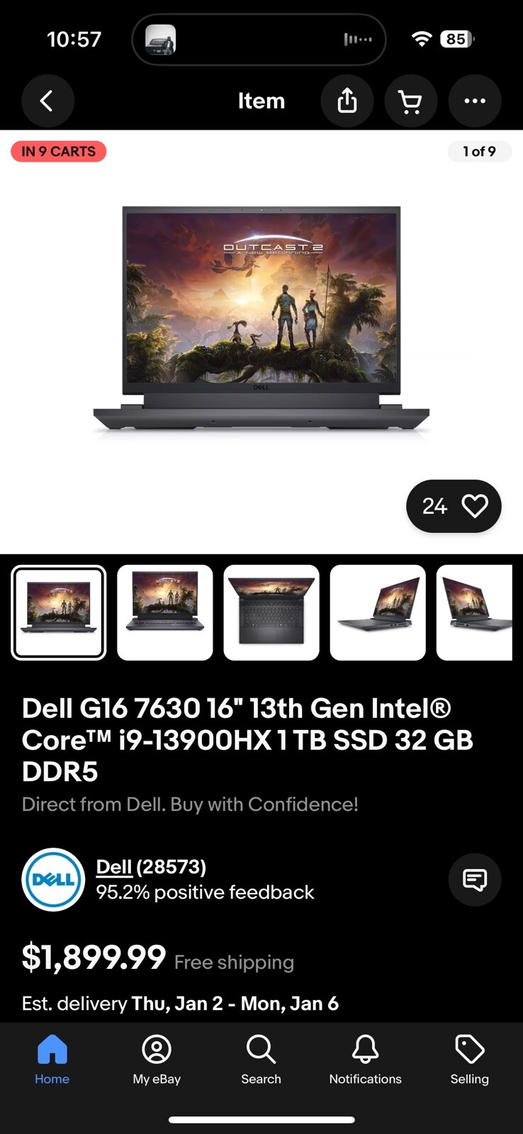 Dell G16 7630 16” (1TB SSD, Intel Core i9 13th Gen., 3.90 GHz, 32GB RAM) Gaming