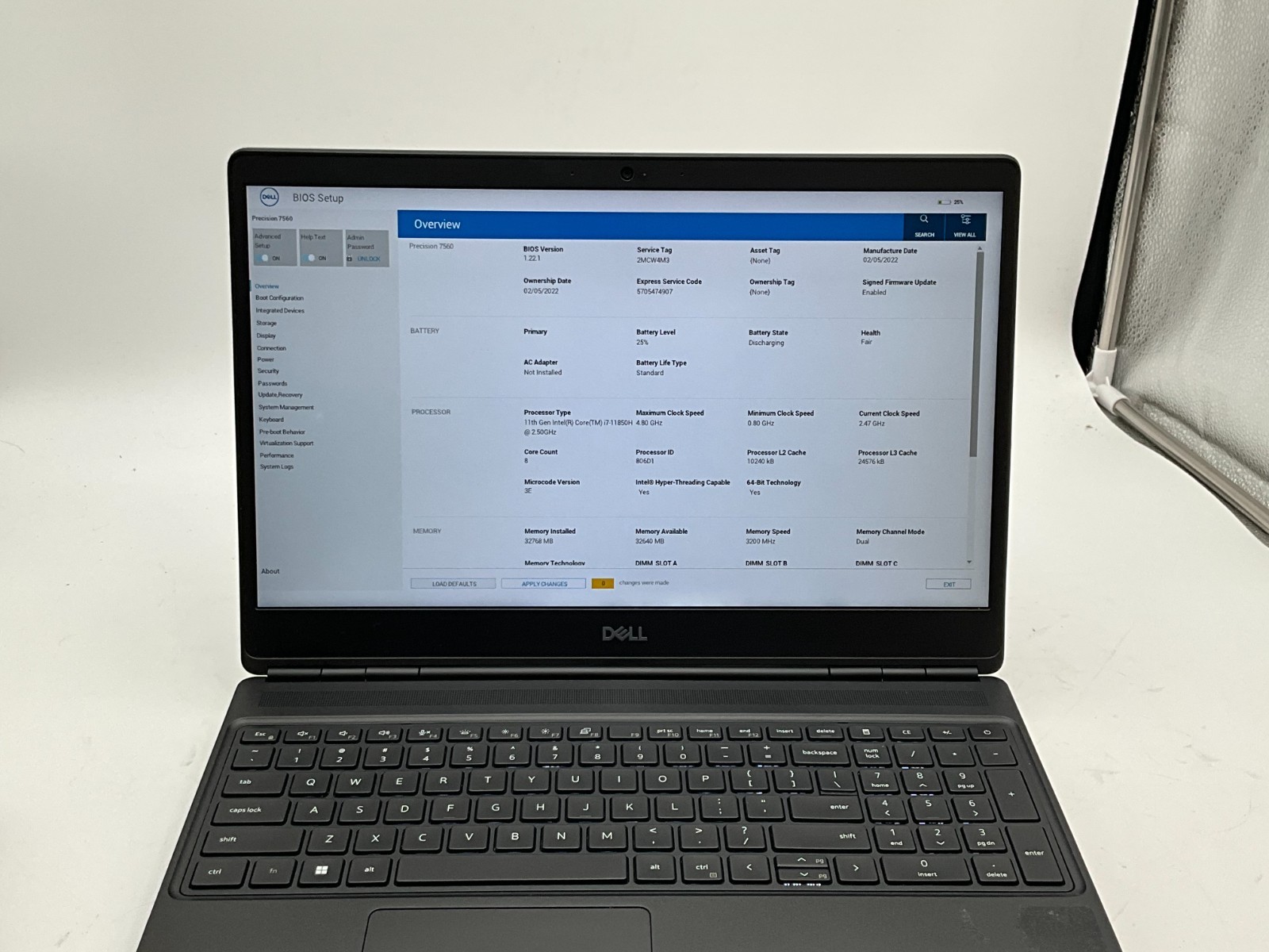 DELL Precision 7560 i7-11850H 2.50g 32GB 1tb T1200 15.6″ WIN11 Laptop 2MCW4M3