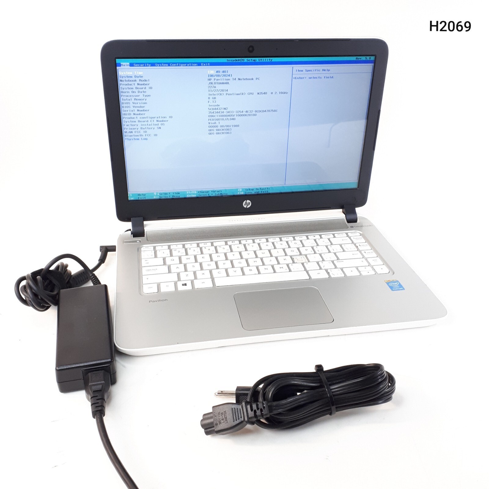 HP Pavilion 14-V134CA 14″Laptop Pentium N3540 8GB 720GB No OS Boot/BIOS H2069