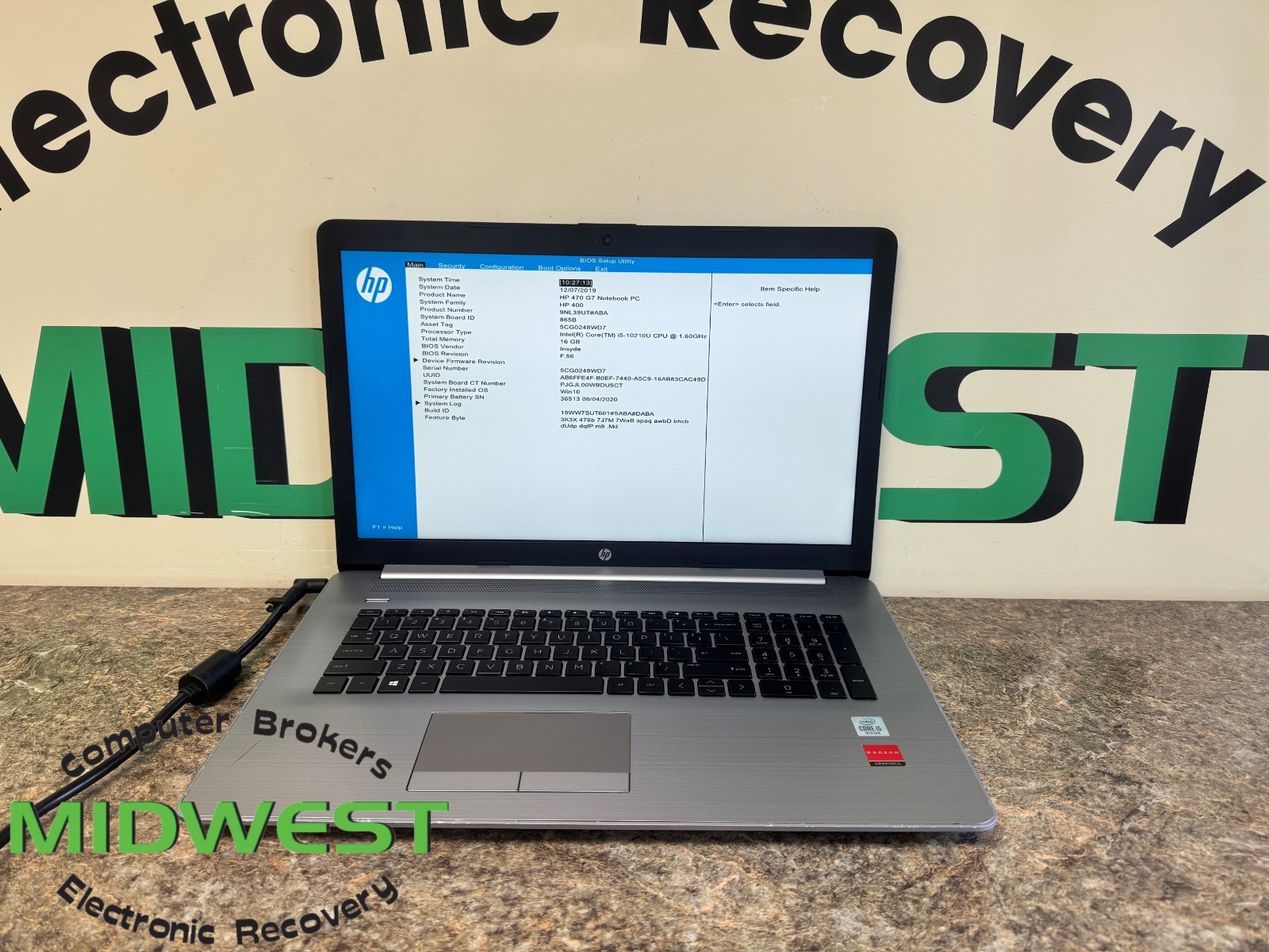 HP 470 G7 i5-10210U 1.6GHz 16GB 512GB SSD