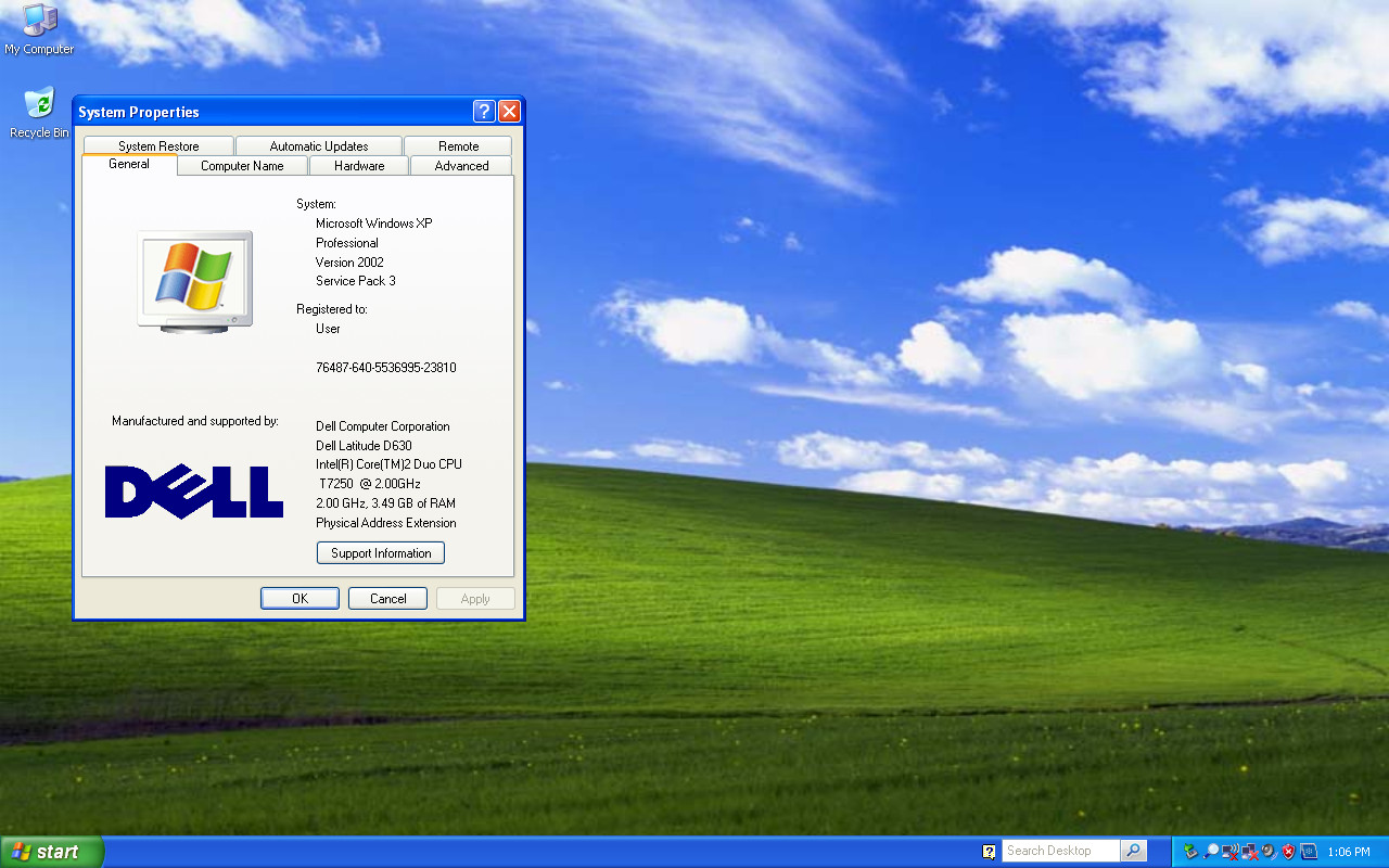 Dell Latitude D630 Core 2 Duo @2.0GHz 4GB RAM 120GB SSD Windows XP Pro SP3