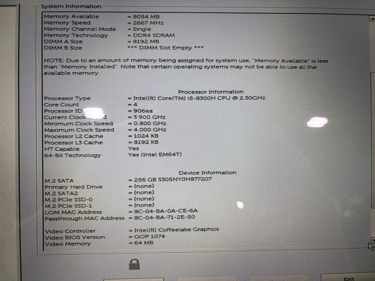 Dell Latitude 5591 15.6″ FHD i5-8300H 8GB 256GB SSD No OS No Charger