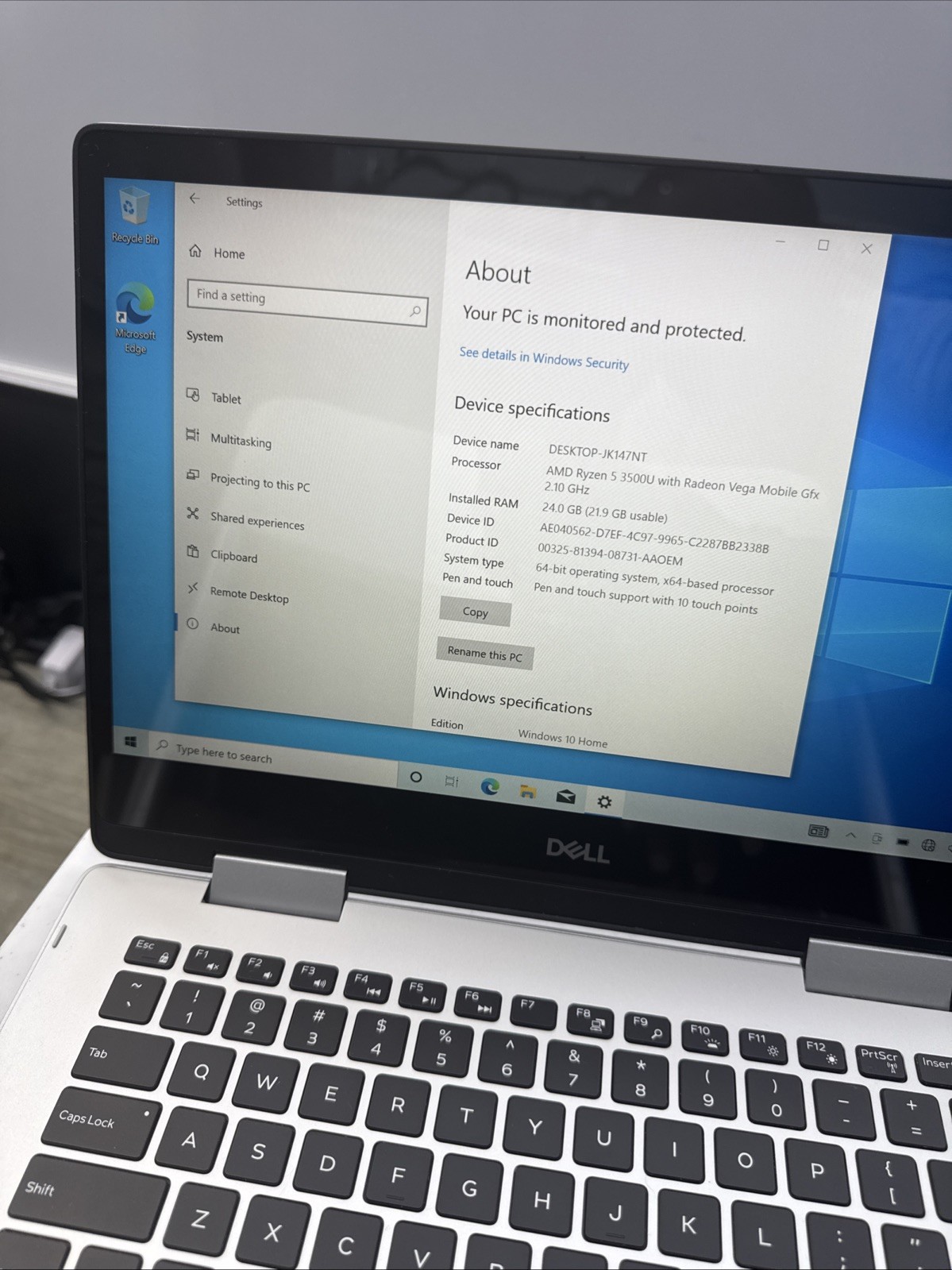 Dell Inspiron 14 5485 Laptop 14-inch 2-in-1, Ryzen 5 3500U, 3.70GHz, 8GB RAM
